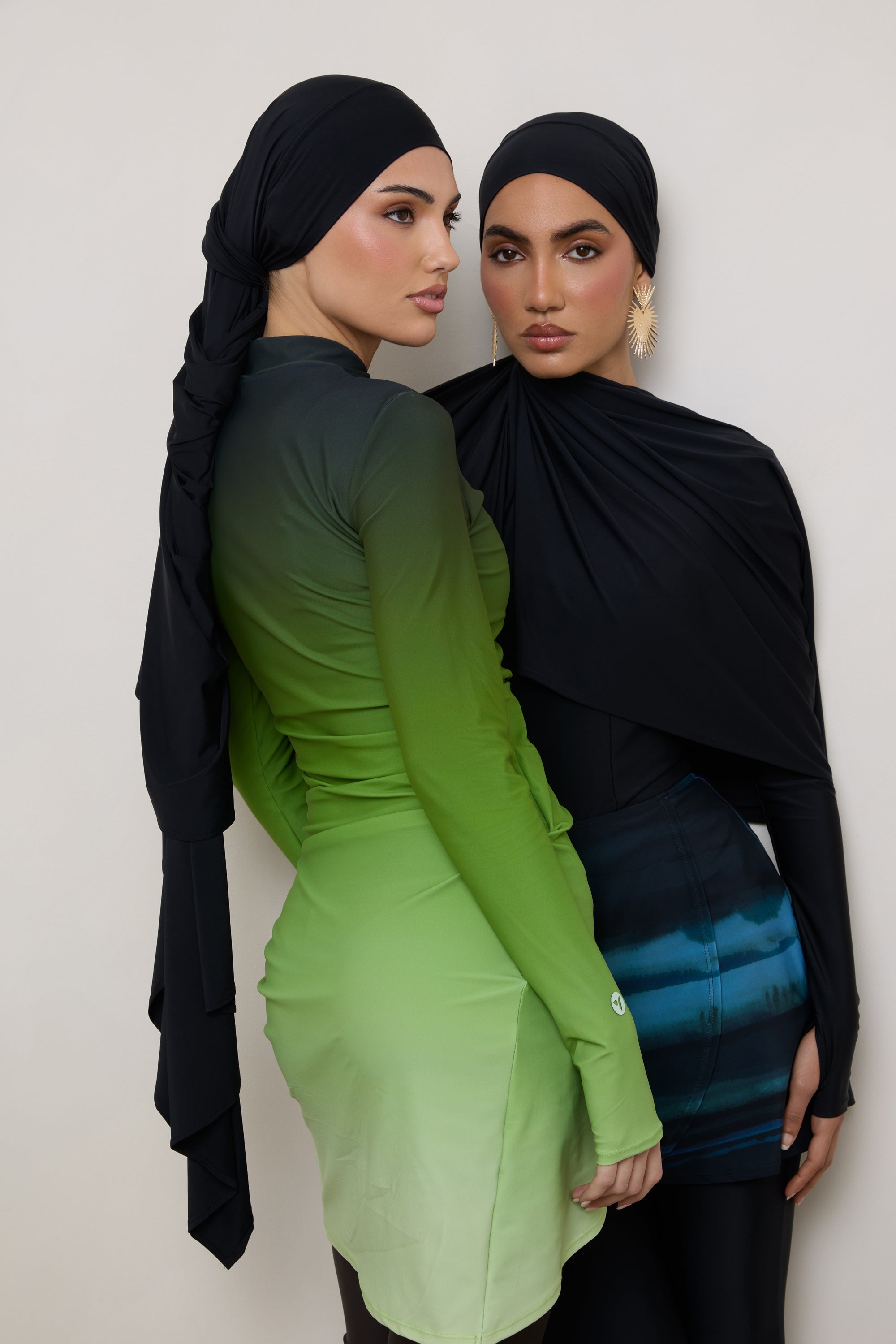Tie Back Swim Hijab - Black Swim Veiled
