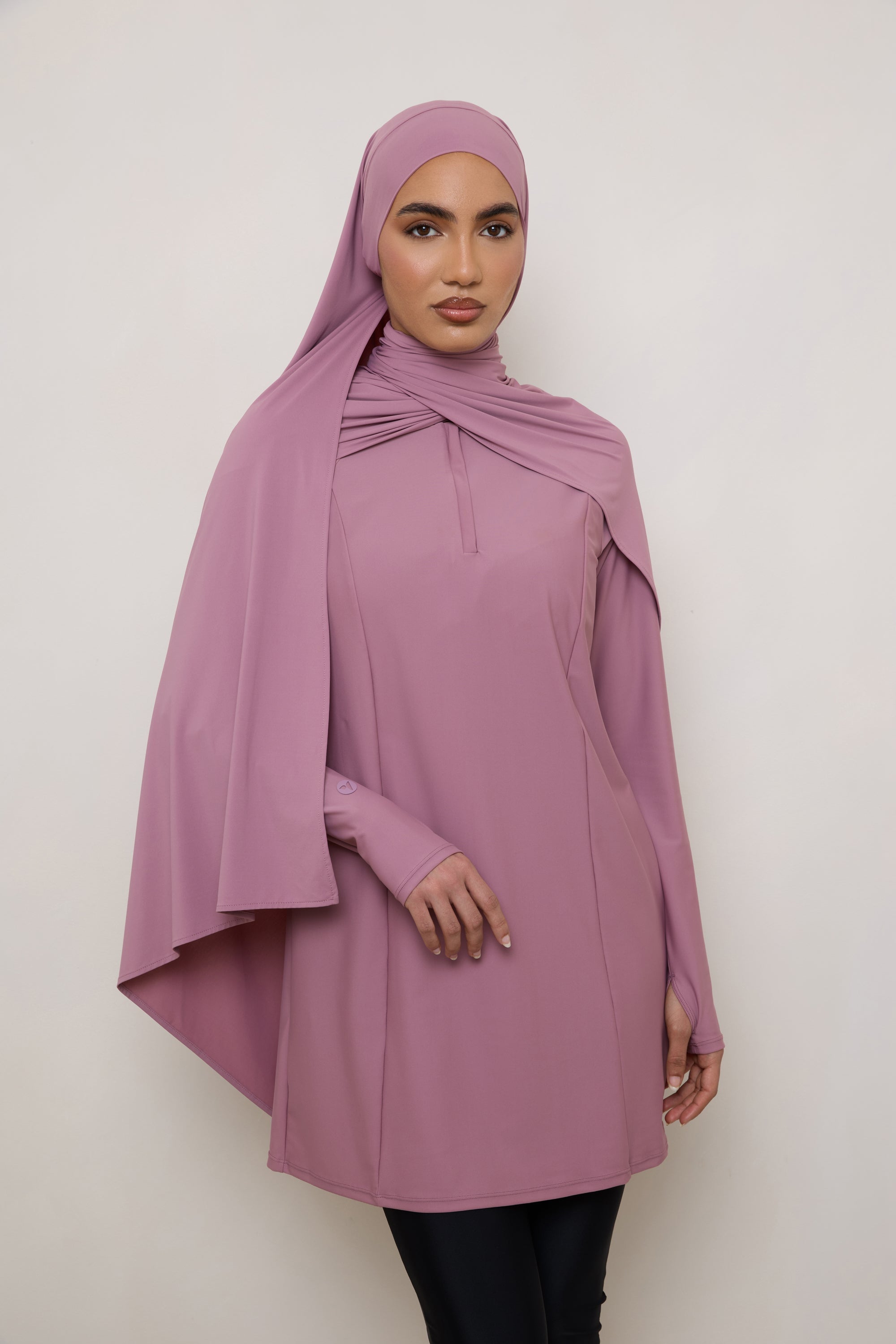 Tie Back Swim Hijab - Wistful Mauve Swim Veiled