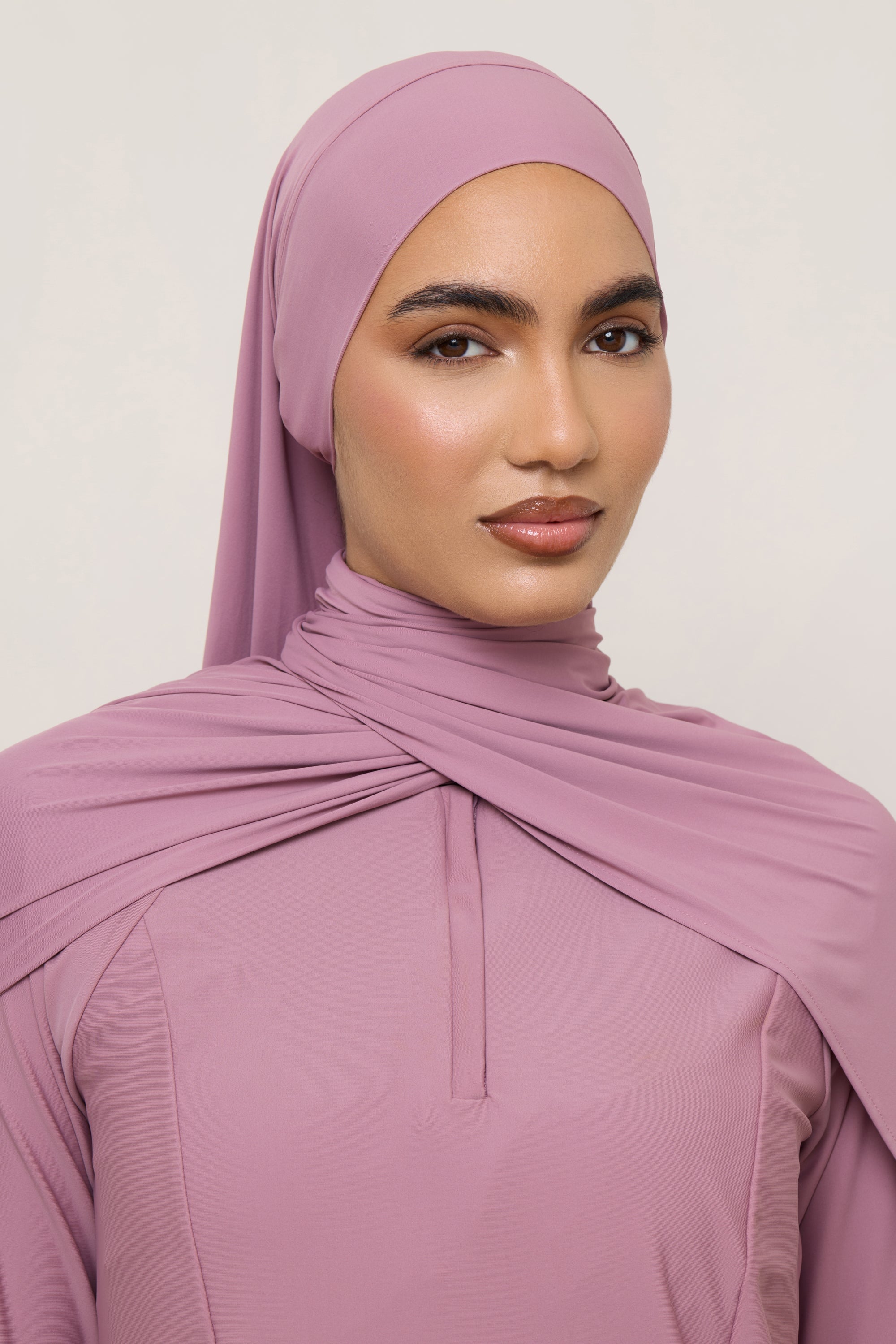 Tie Back Swim Hijab - Wistful Mauve Swim Veiled