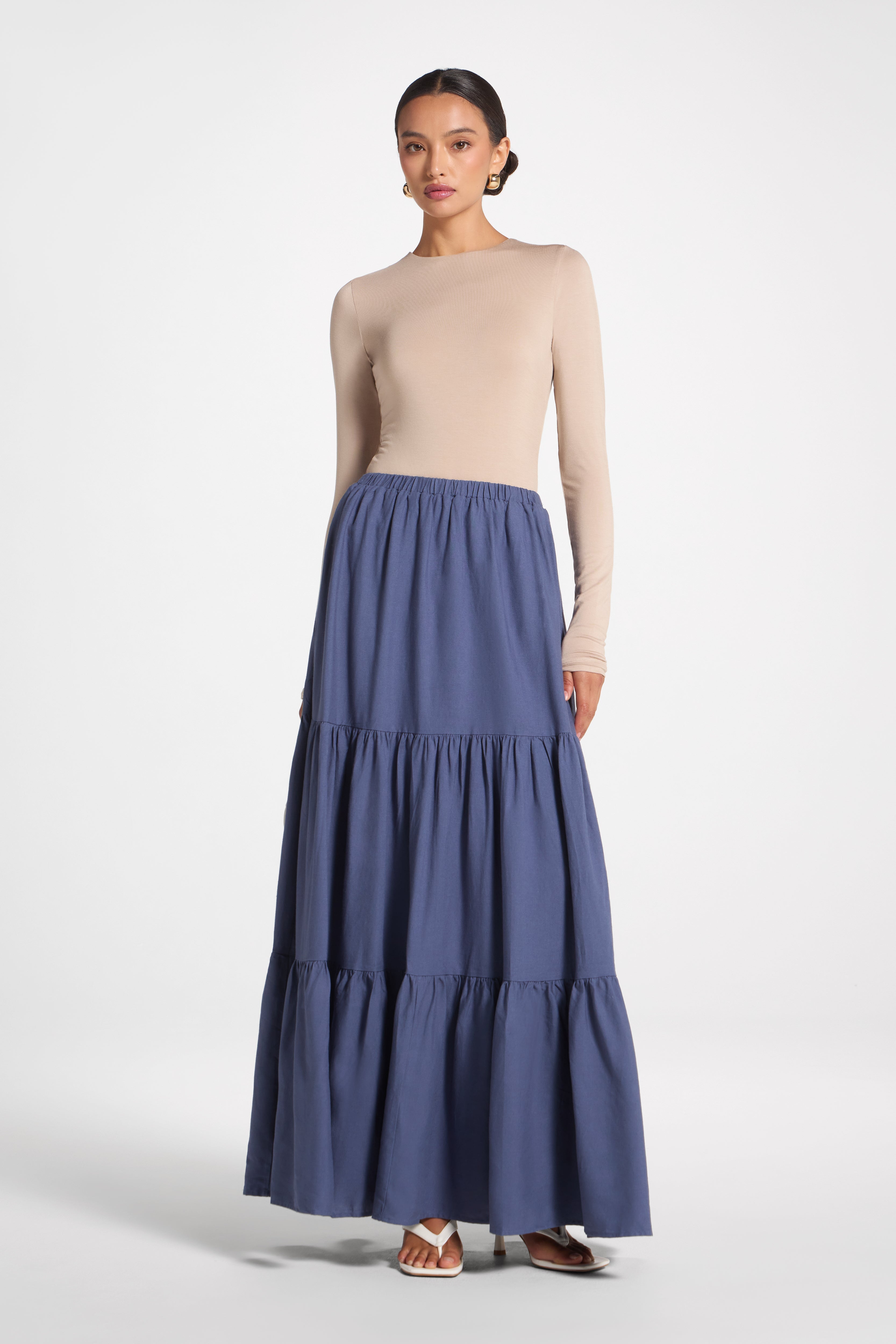 Tiered Skirt - Denim Veiled