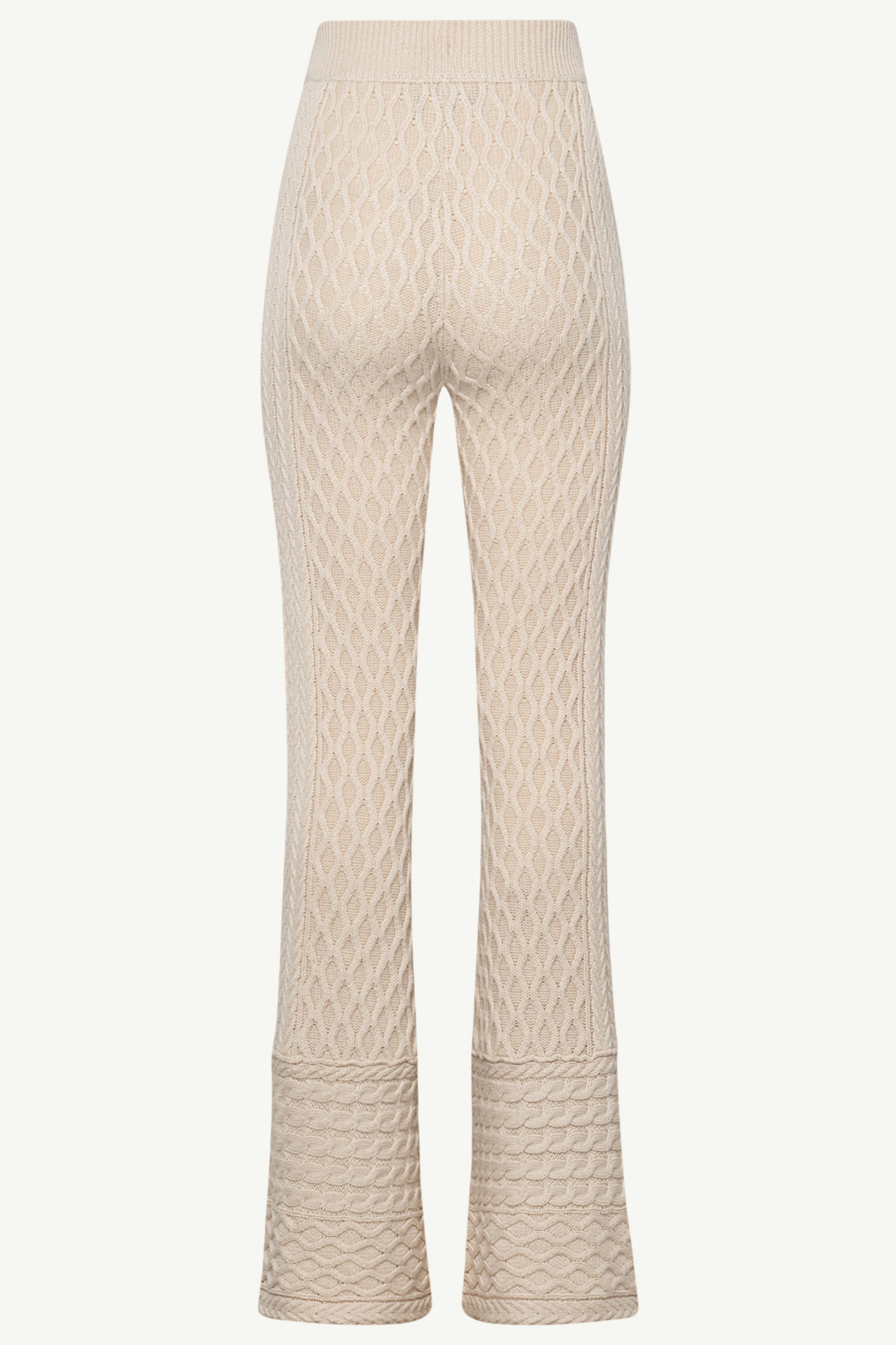 Vanessa Diamond Knit Wide Leg Pants - Off White Clothing saigonodysseyhotel 