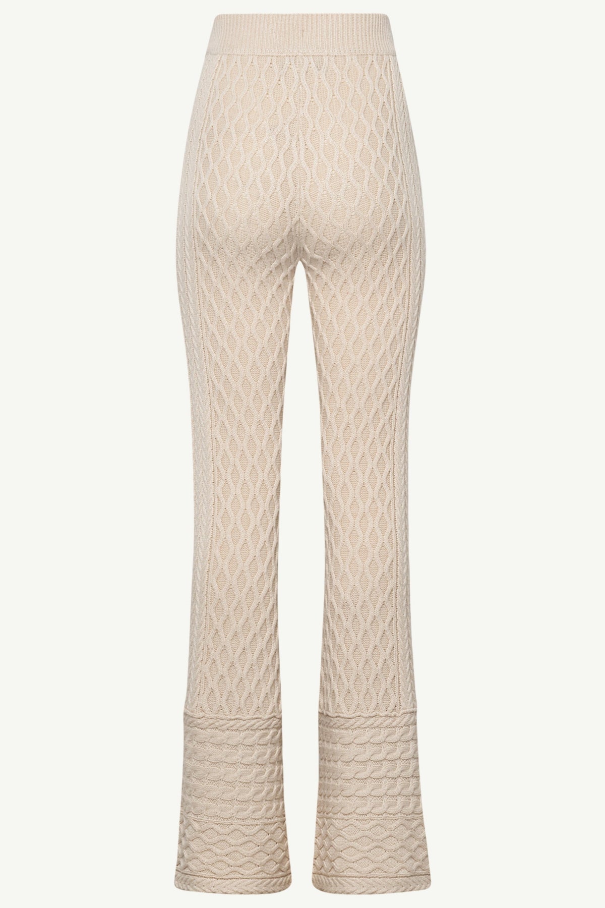 Vanessa Diamond Knit Wide Leg Pants - Off White Clothing saigonodysseyhotel 