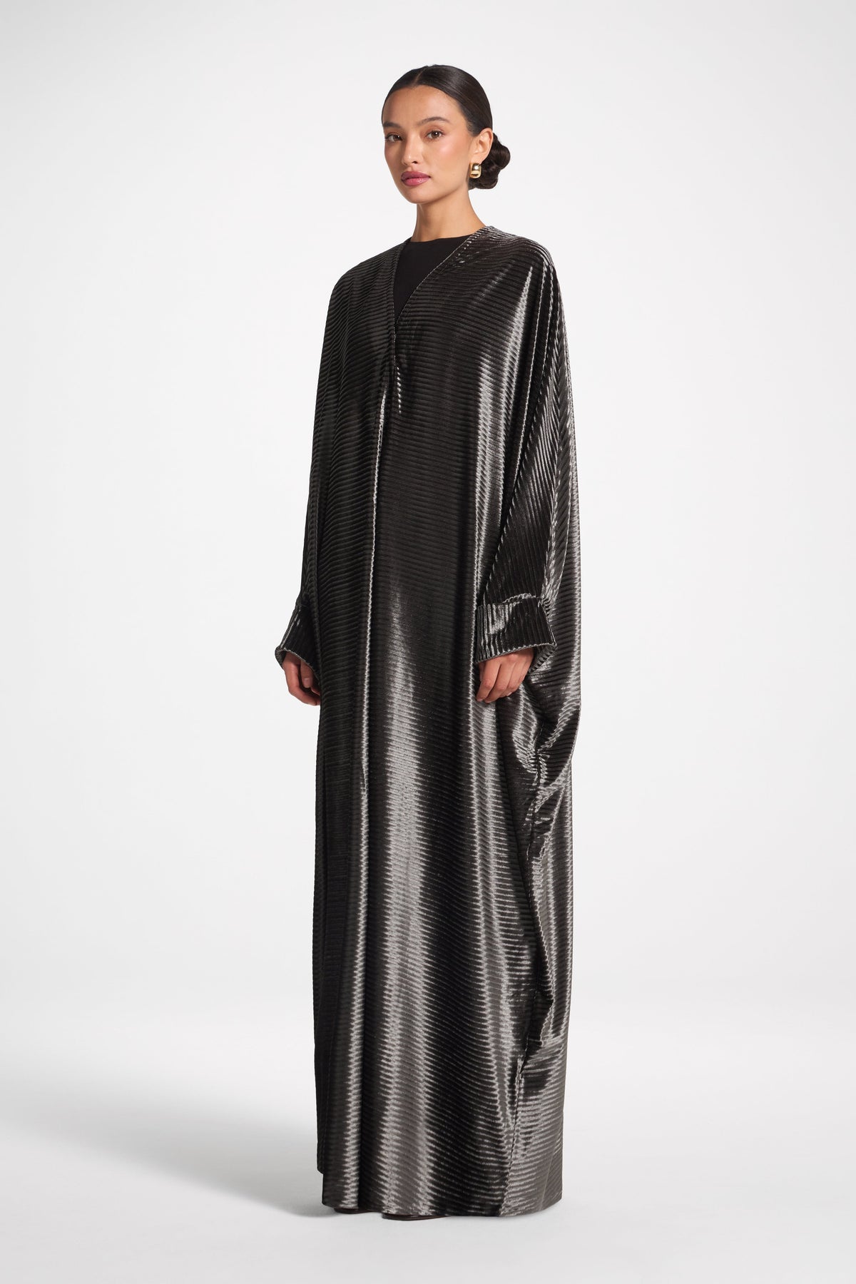 Velour Open Abaya - Midnight Forest Abayas Veiled