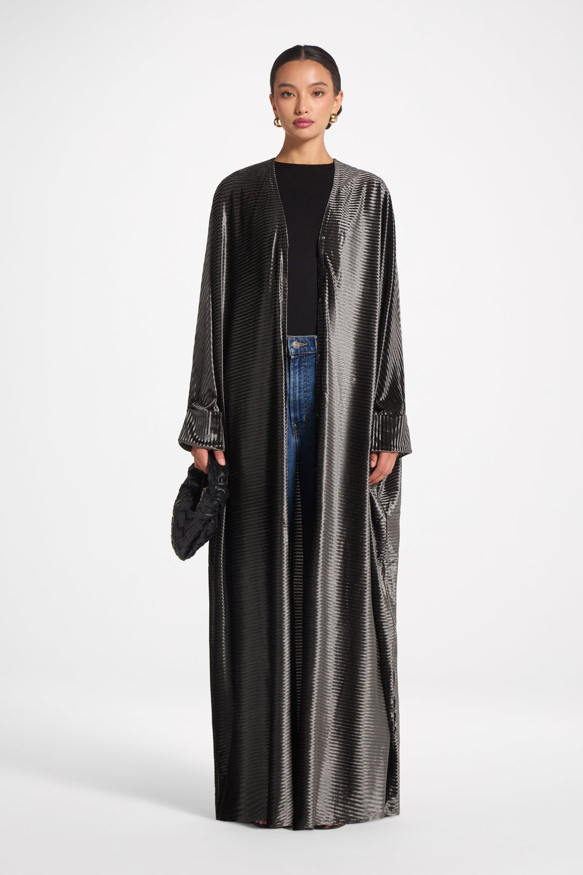 Velour Open Abaya - Midnight Forest Abayas Veiled