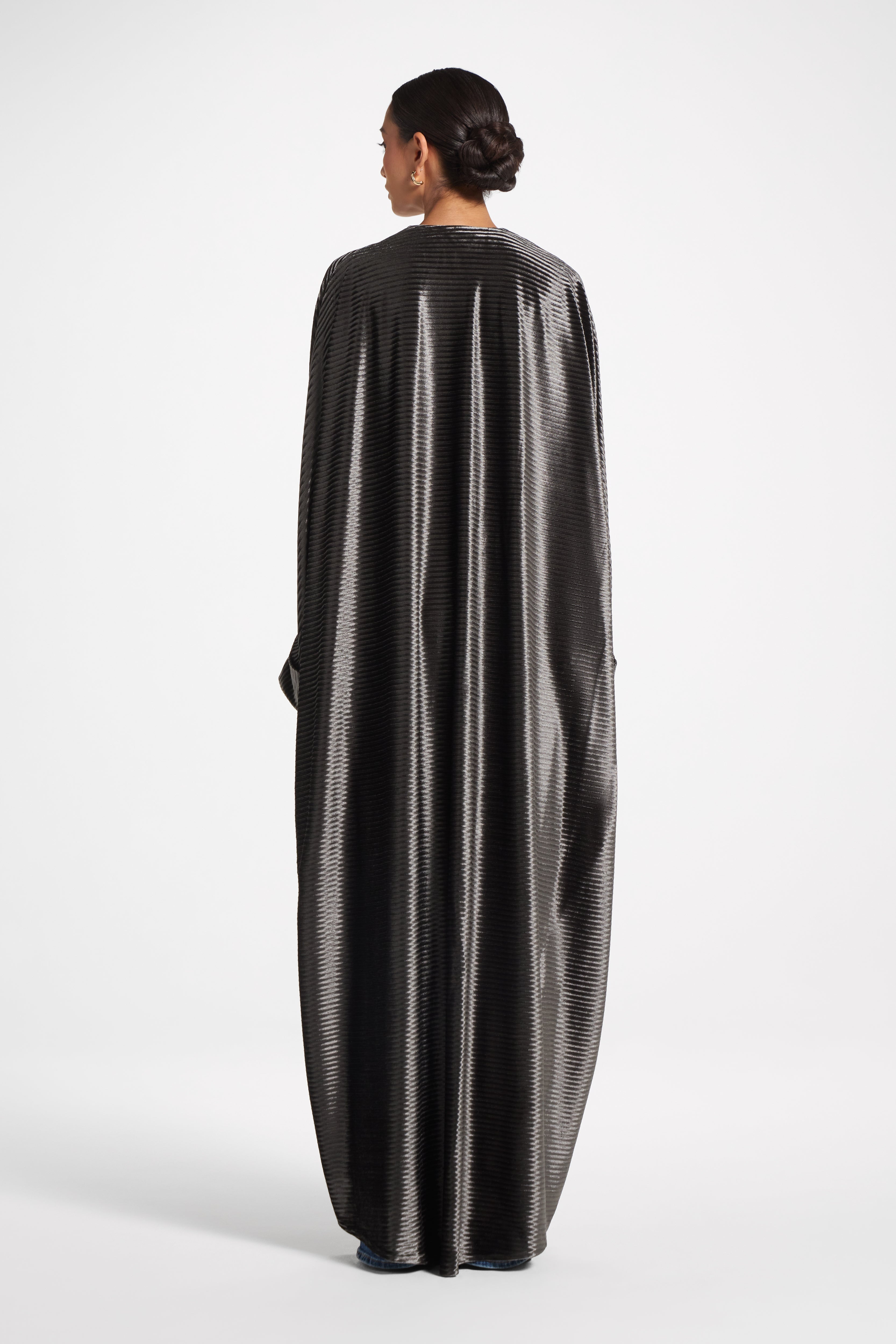 Velour Open Abaya - Midnight Forest Abayas Veiled