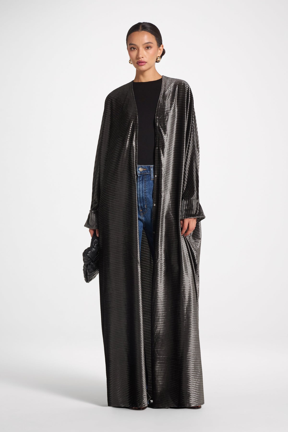 Velour Open Abaya - Midnight Forest Abayas Veiled