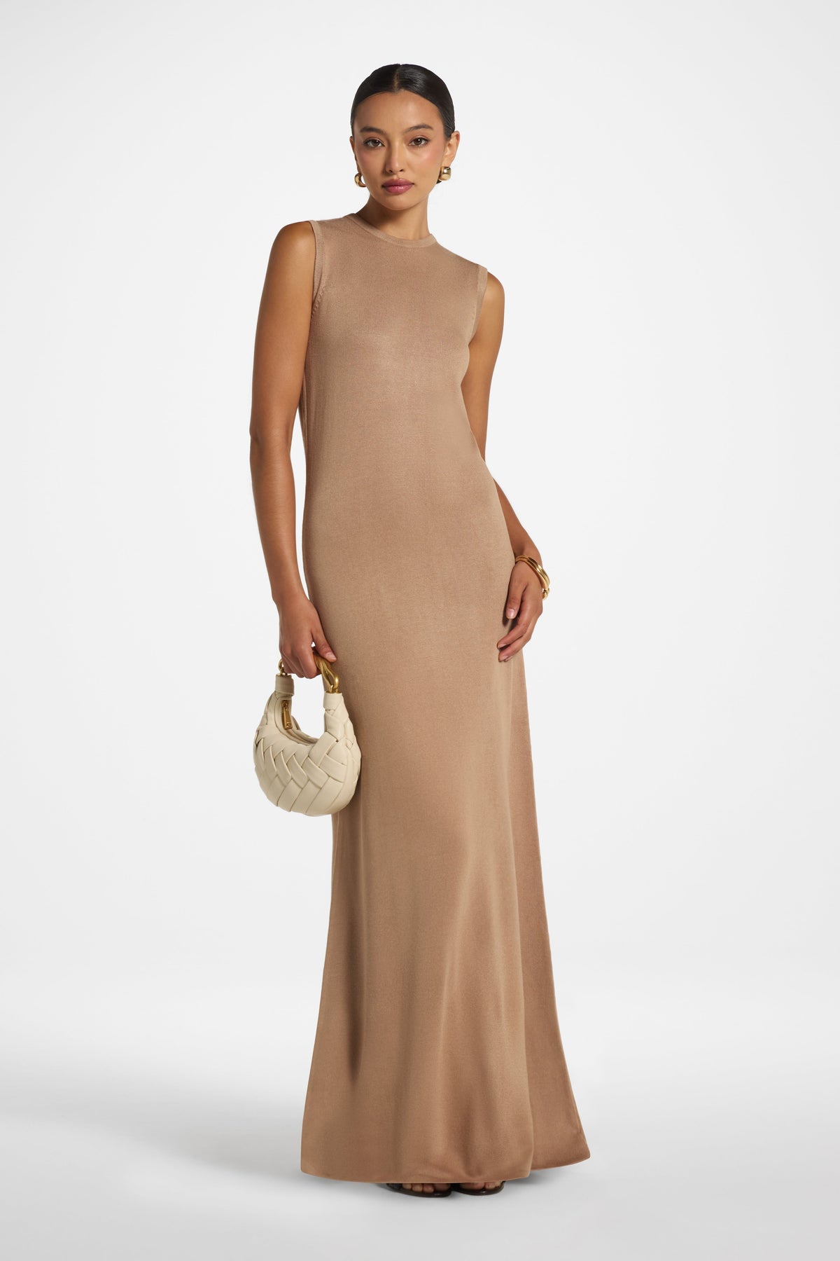 Viscose Knit Tank Dress - Taupe Dress Veiled