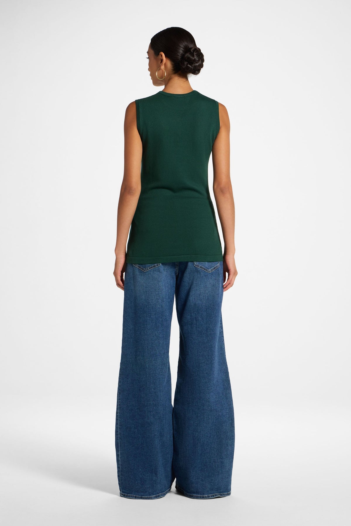 Viscose Knit Tank - Emerald Top Veiled