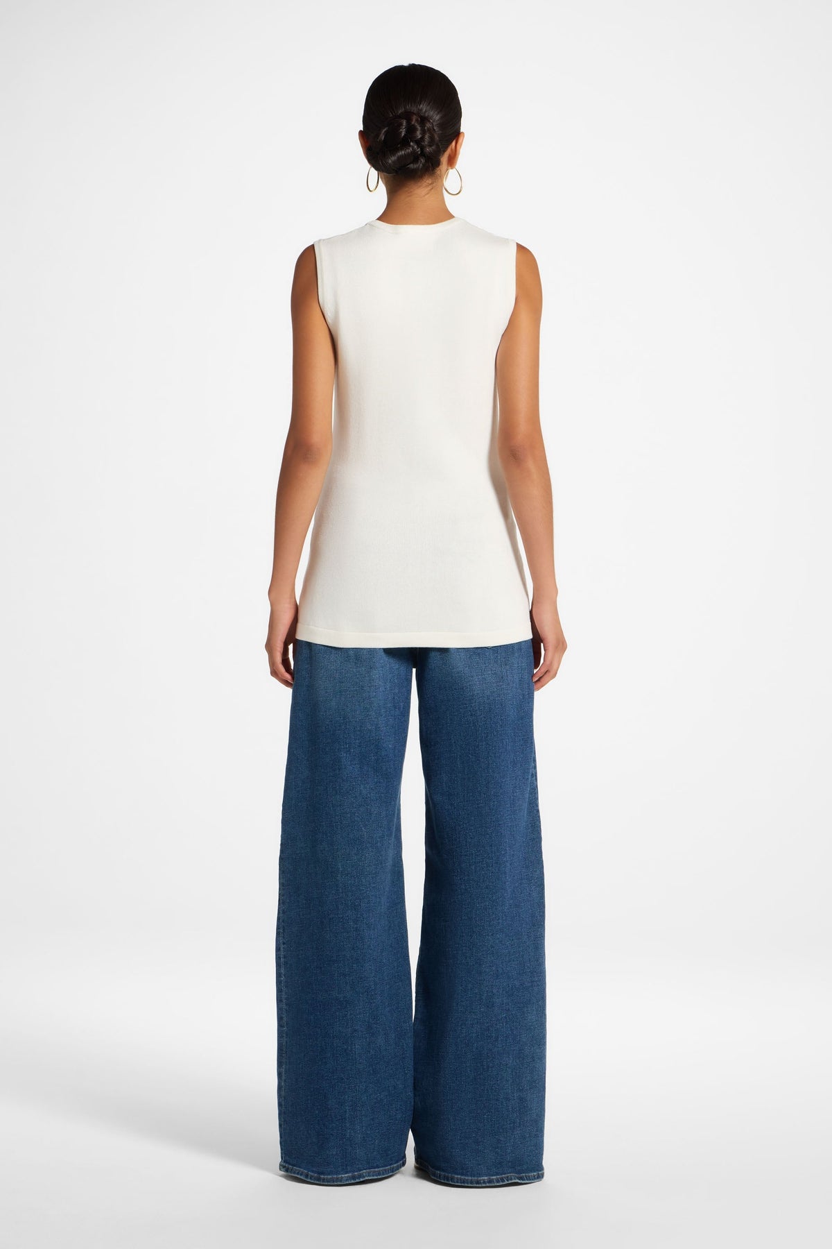 Viscose Knit Tank - White Top Veiled