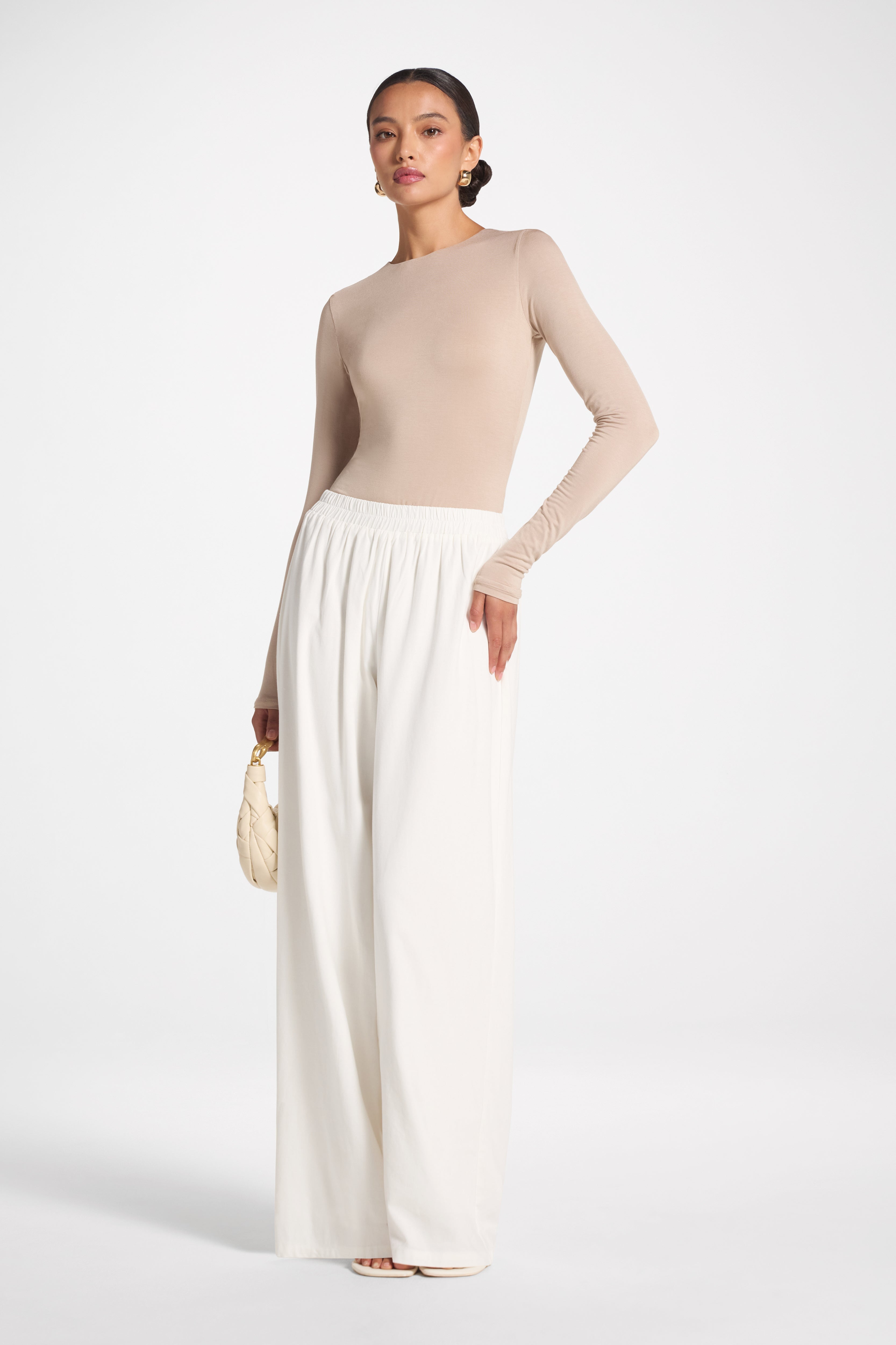 Viscose Linen Pant - White Pants Veiled