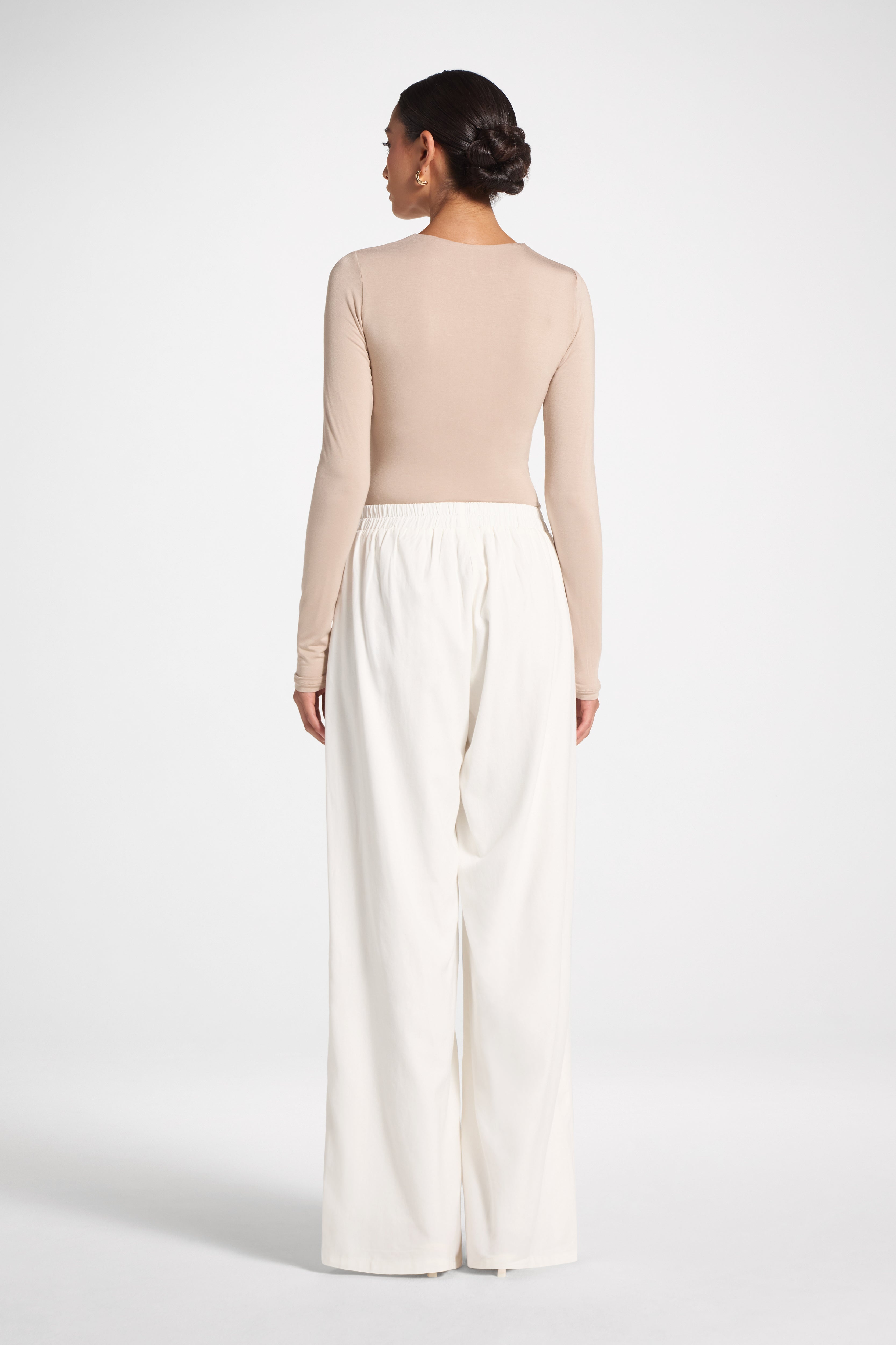 Viscose Linen Pant - White Pants Veiled