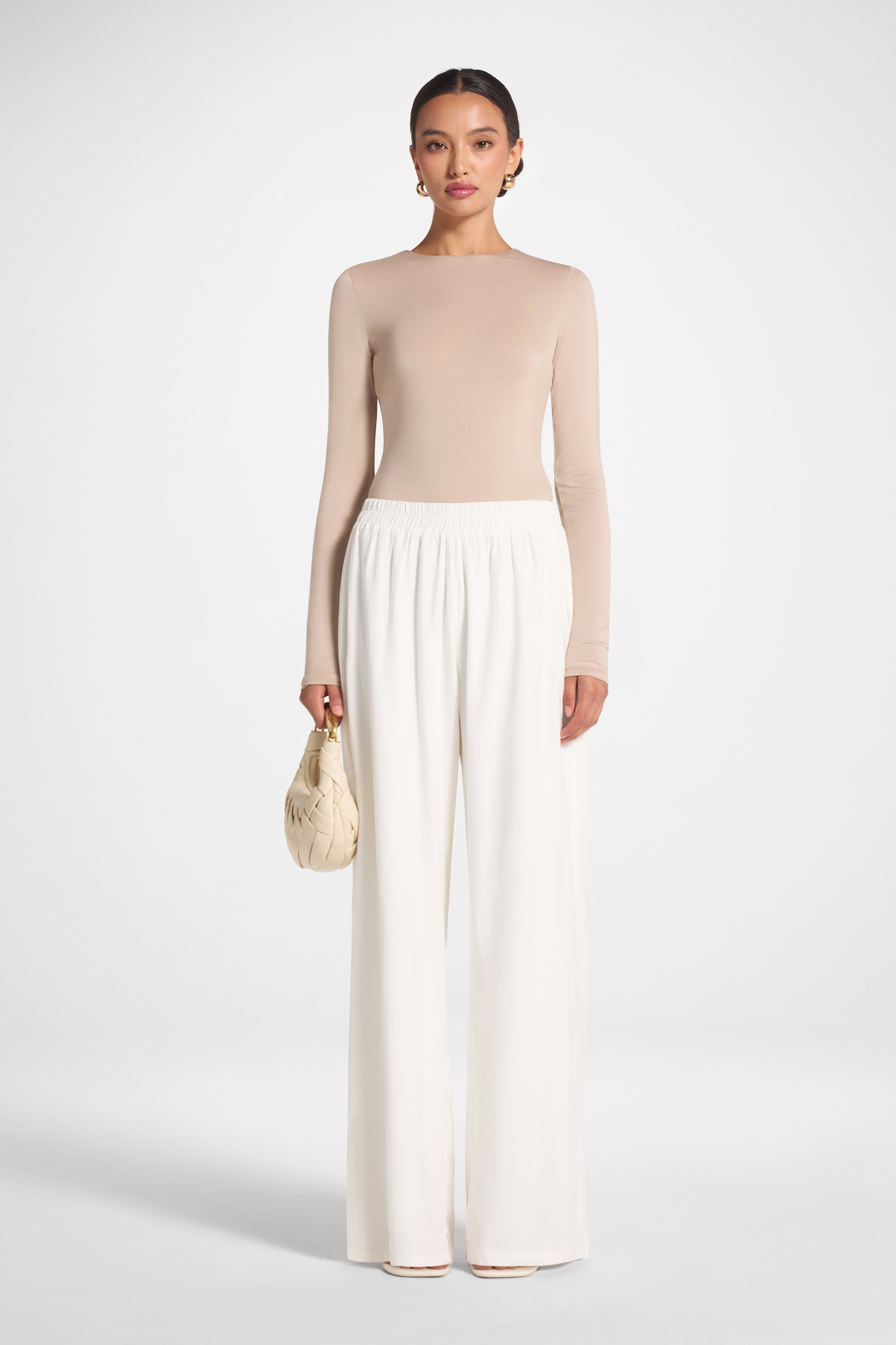 Viscose Linen Pant - White Pants Veiled