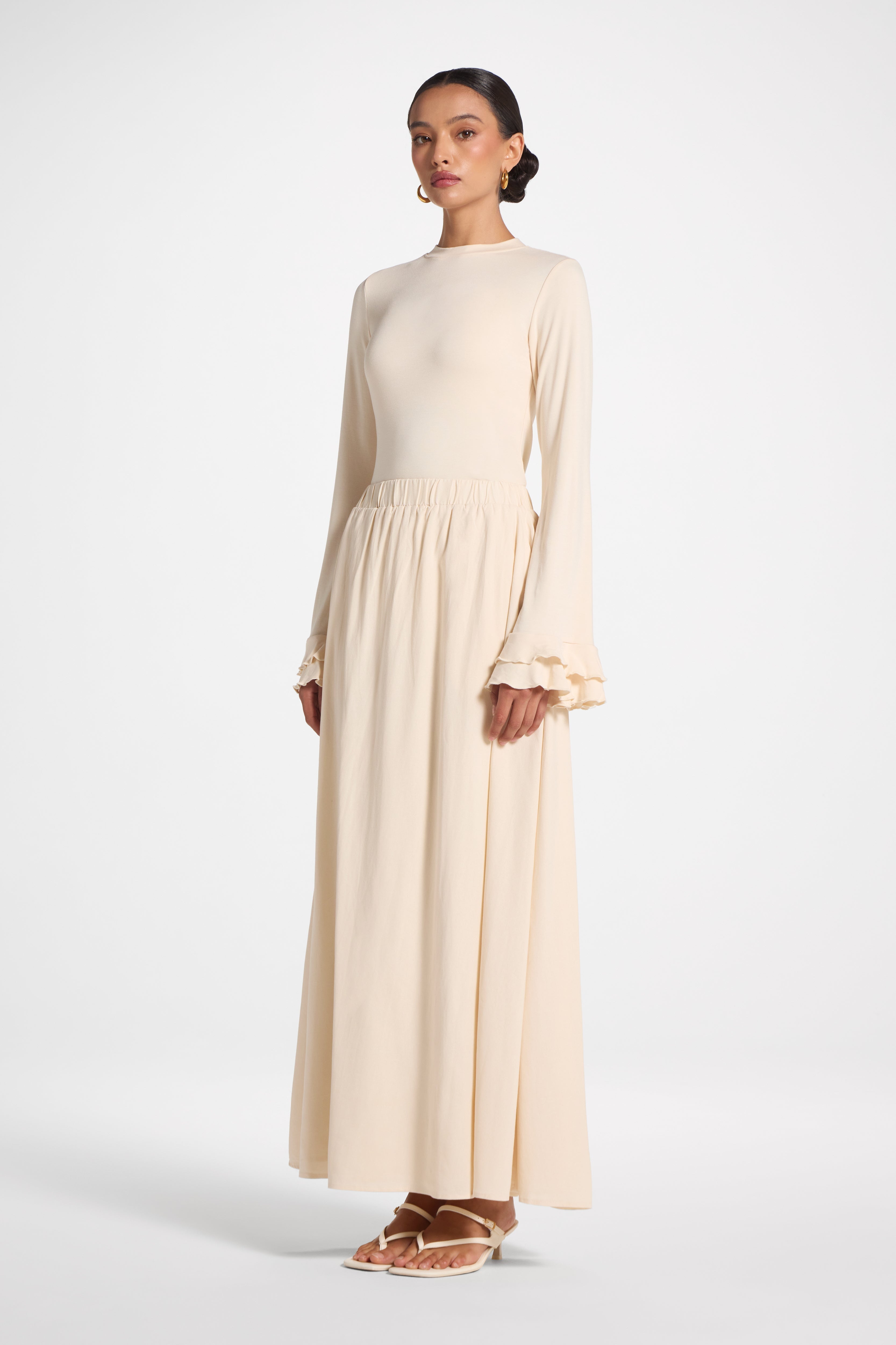 Viscose Linen Skirt - Natural Skirt Veiled