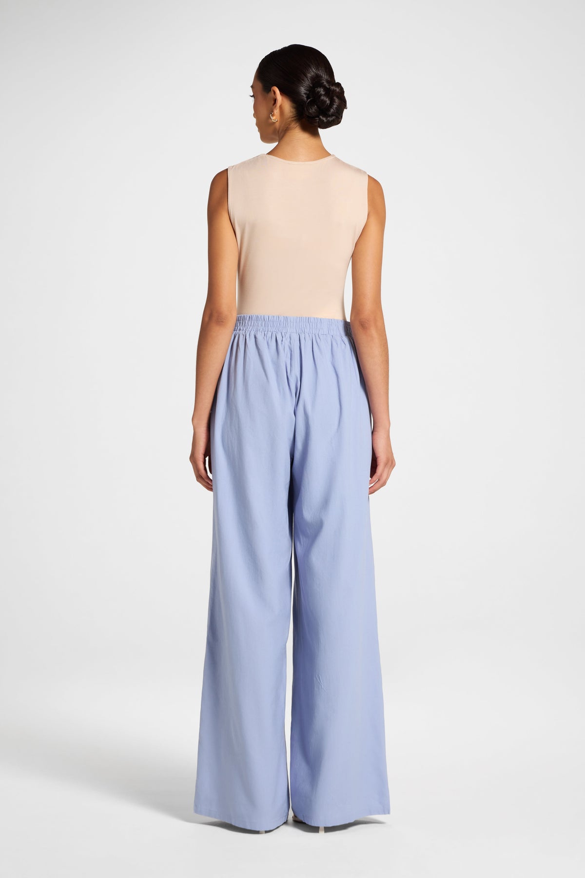 Viscose Linen Wide Leg Pant - Light Denim Pants Veiled
