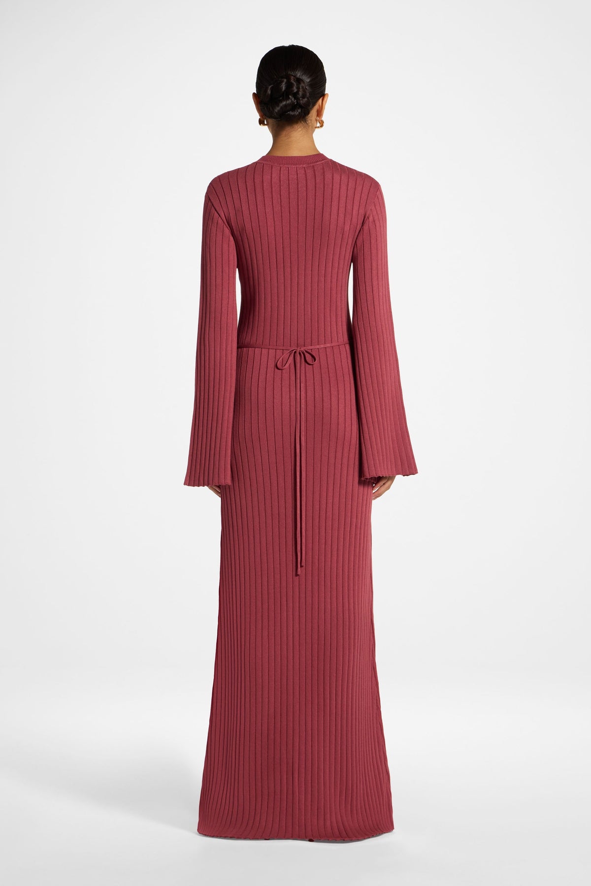 Viscose Ribbed Knit Maxi Dress - Rosette Dress Veiled