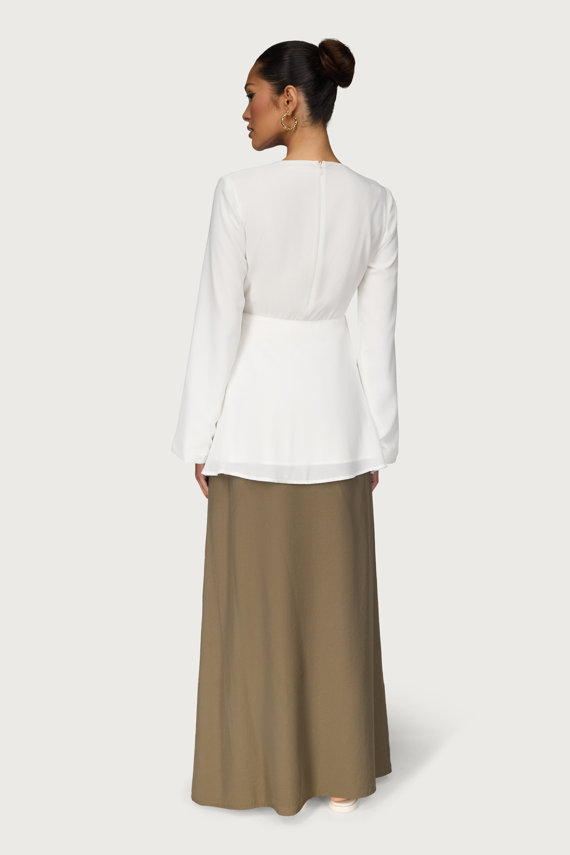 White Belted Top Dresses Veiled