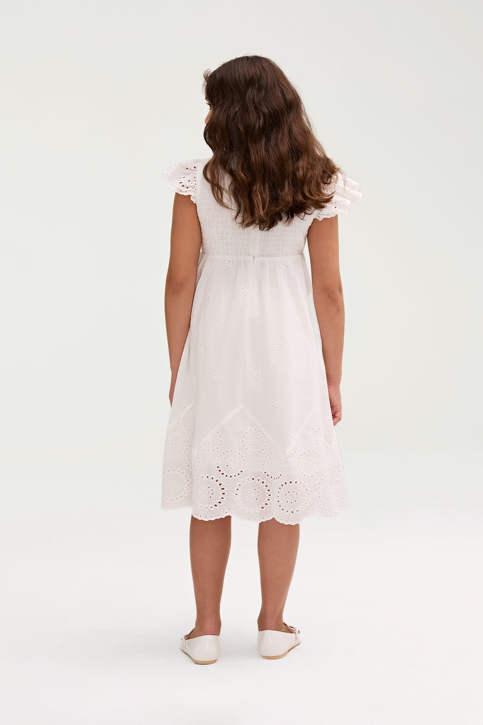 White Eyelet Dress (Girls) Clothing epschoolboard 