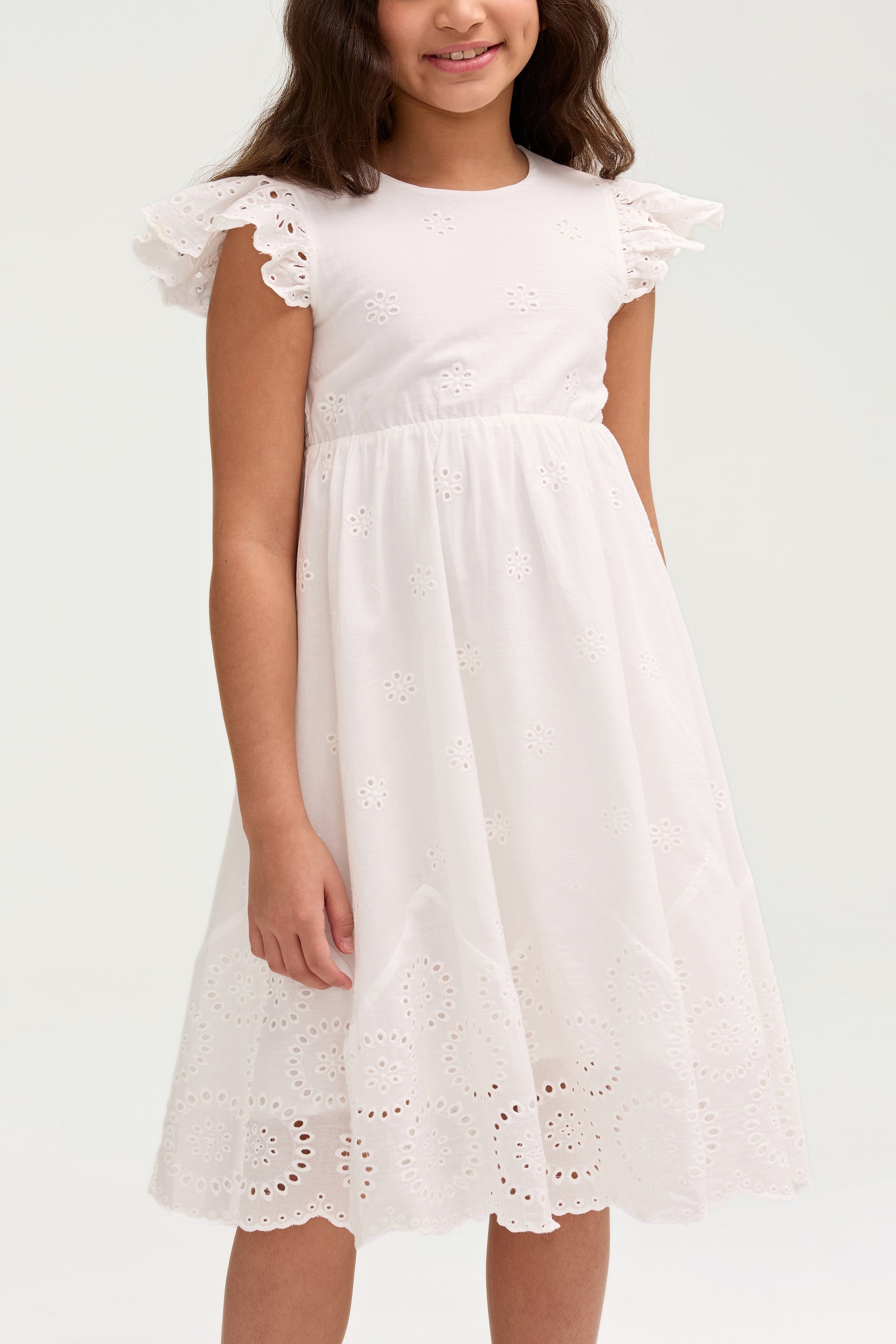 White Eyelet Dress (Girls) Clothing epschoolboard 