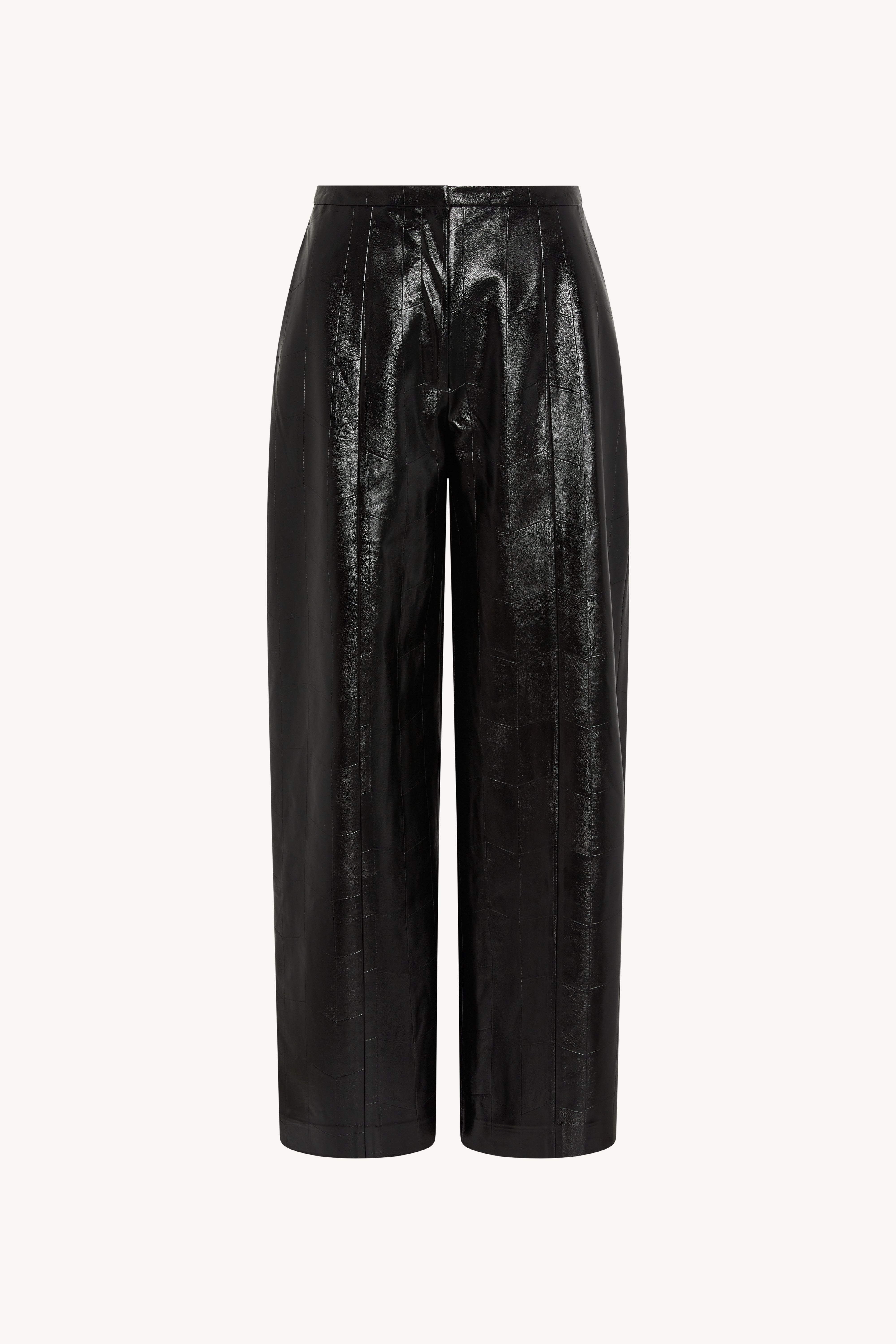 Wide Leg Leather Pants - Black Abayas Veiled