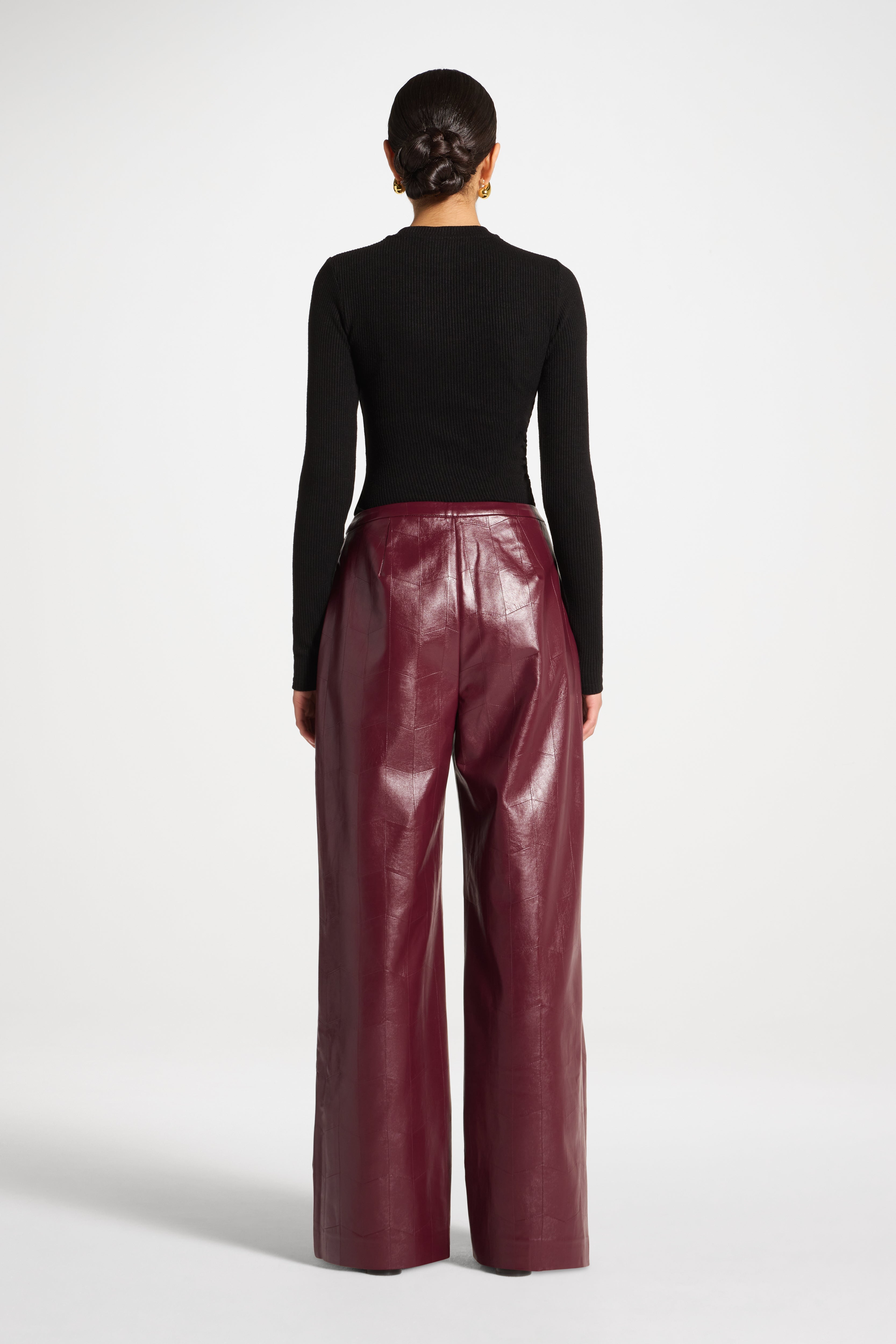 Wide Leg Leather Pants - Fig Abayas Veiled