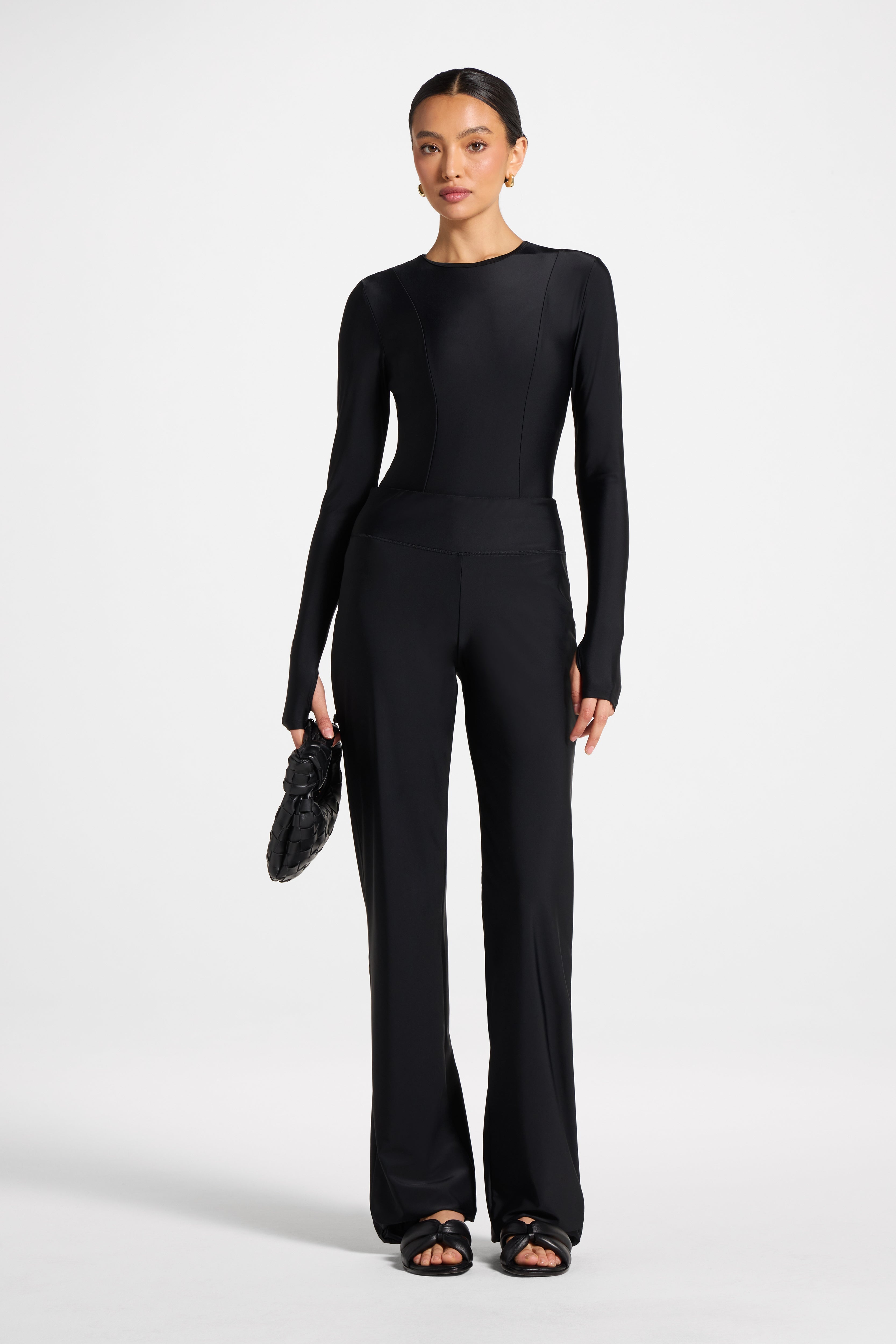 Wide Leg Swim Pants - Black Swim Veiled