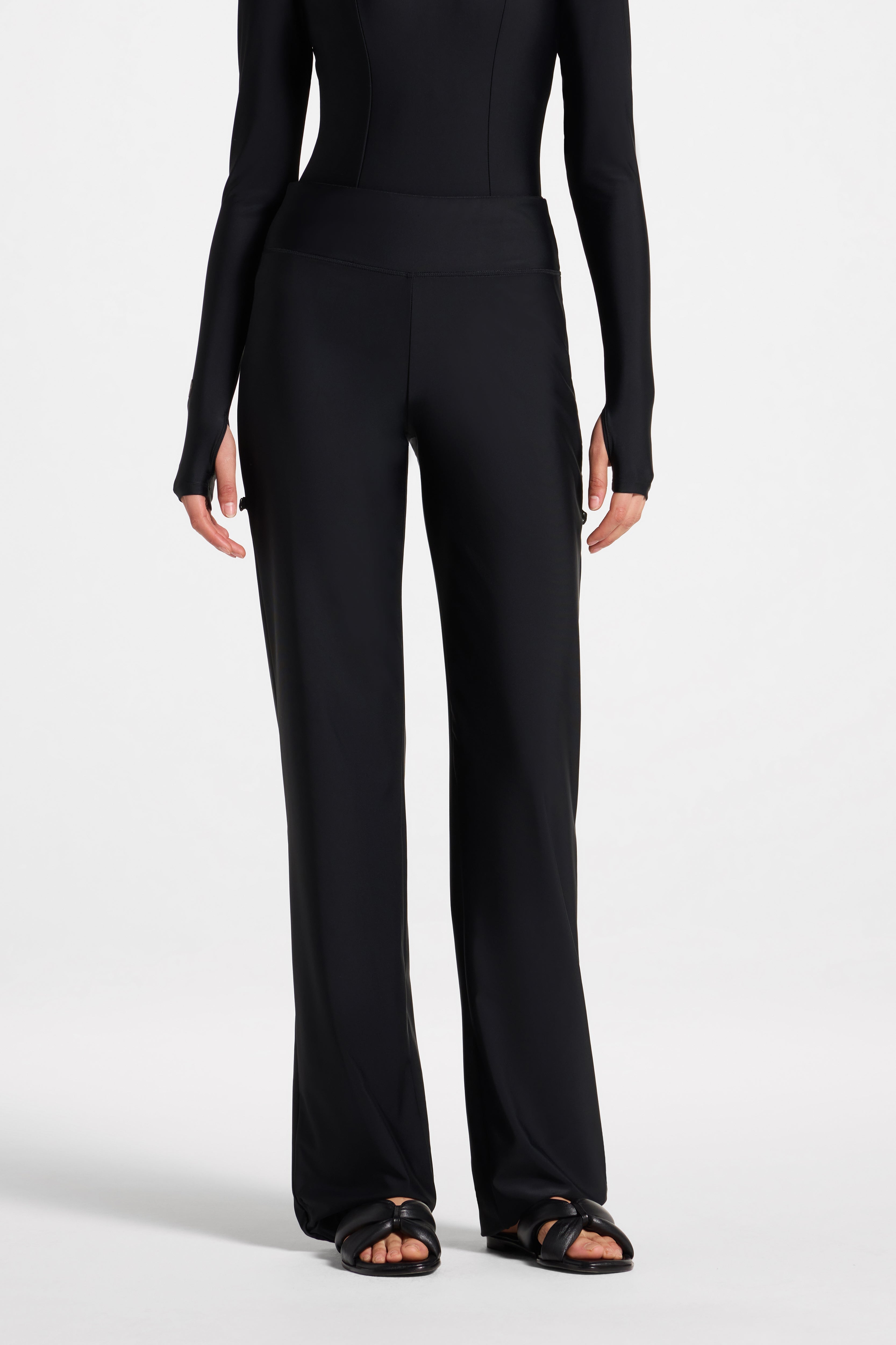 Wide Leg Swim Pants - Black Swim Veiled