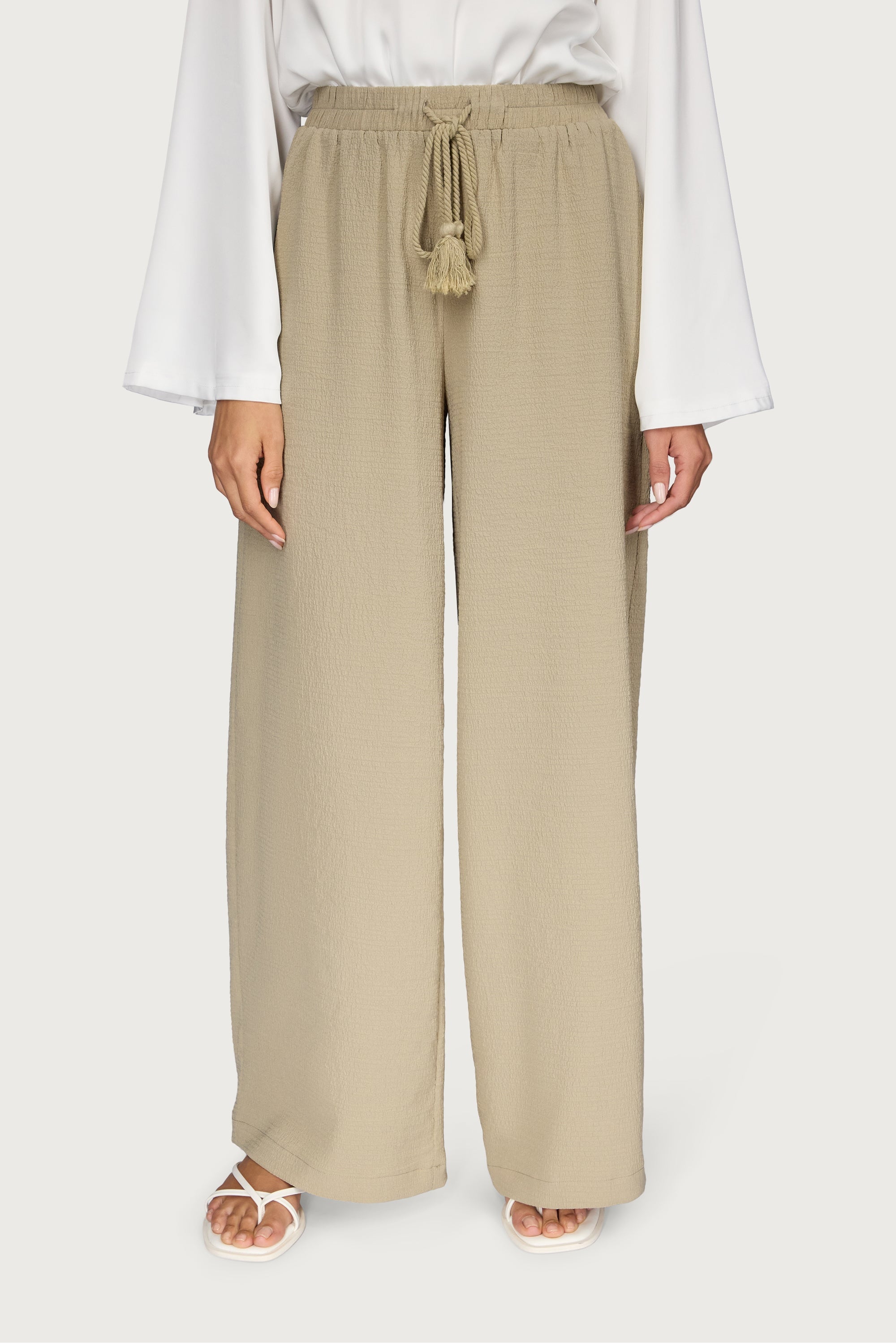 Wide Leg Tassel Pants Dresses Veiled