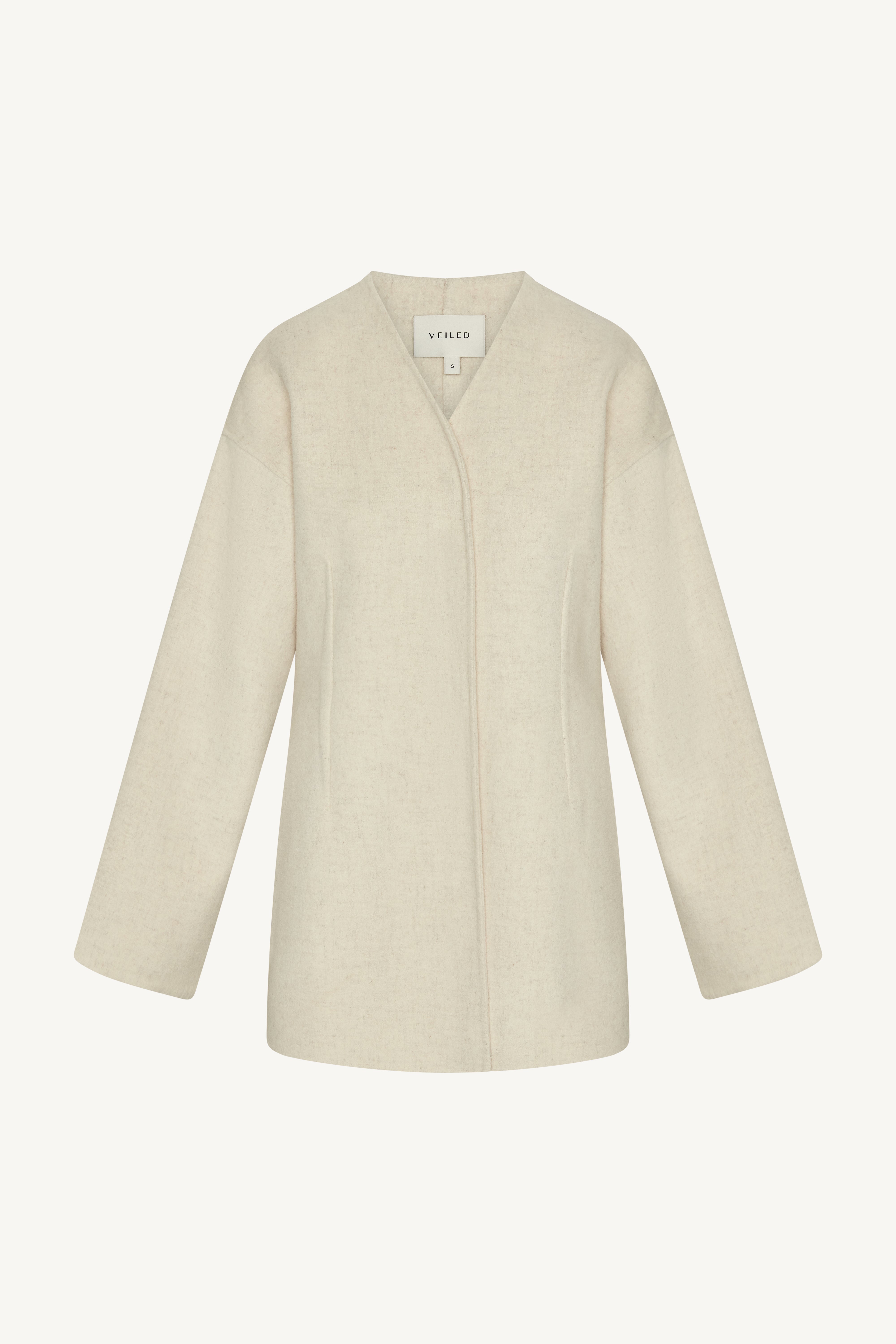 Wool Cinch Jacket - Beige Abayas Veiled