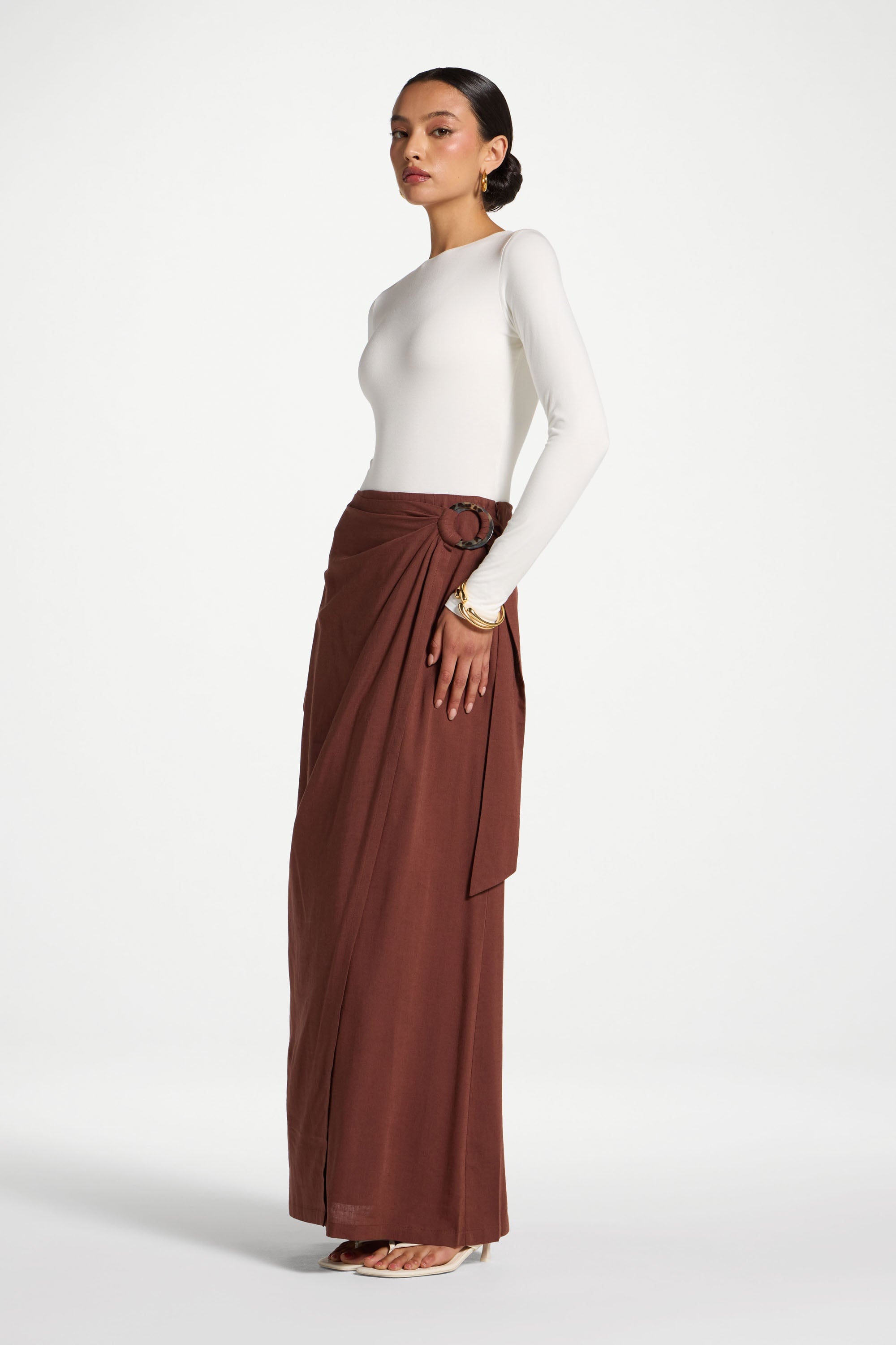 Wrap Hoop Skirt - Mocha Abayas Veiled