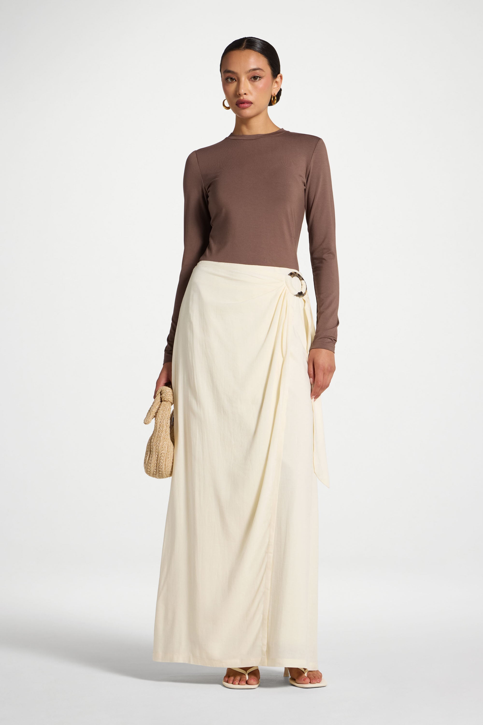Wrap Hoop Skirt - Off White Abayas Veiled