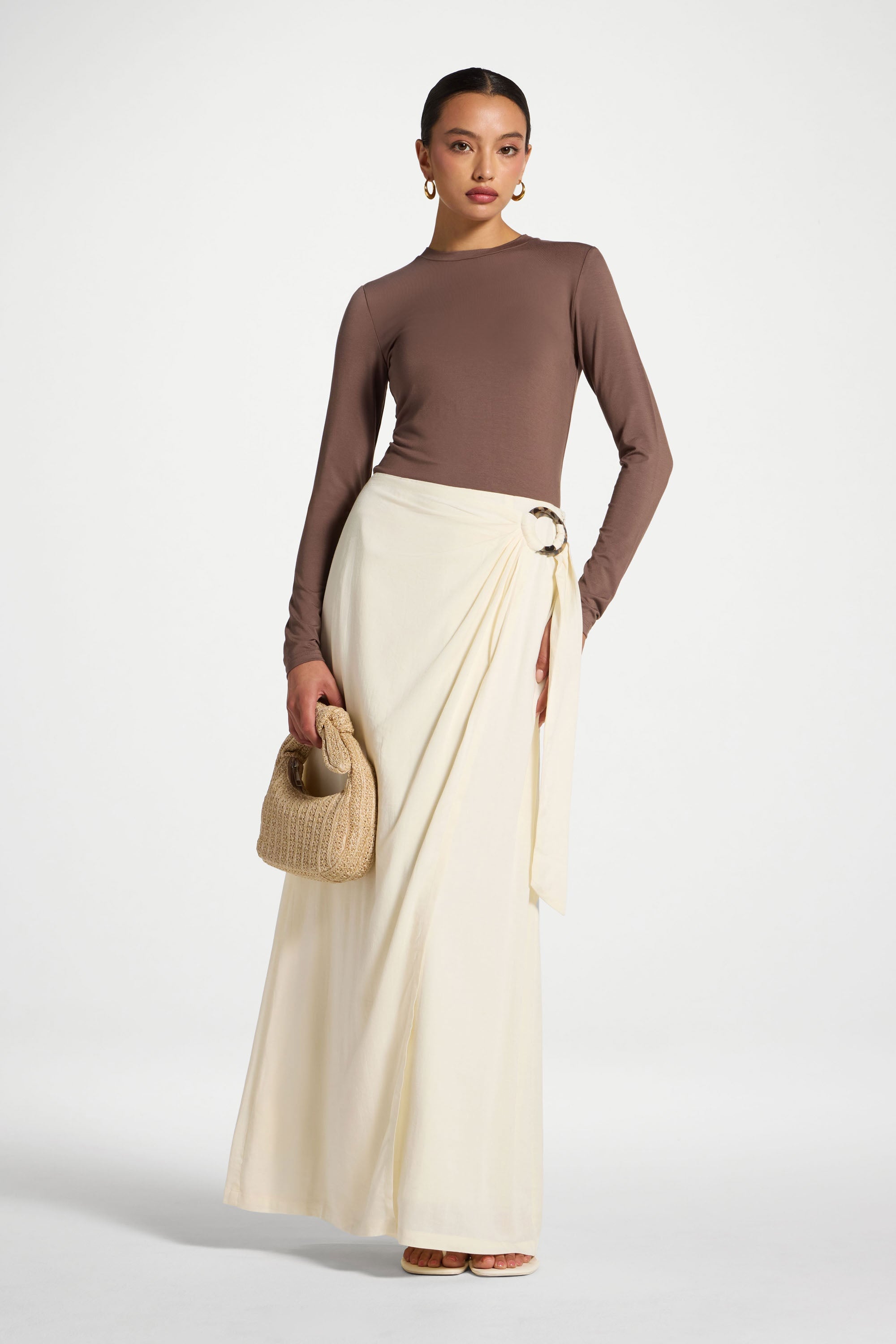 Wrap Hoop Skirt - Off White Abayas Veiled