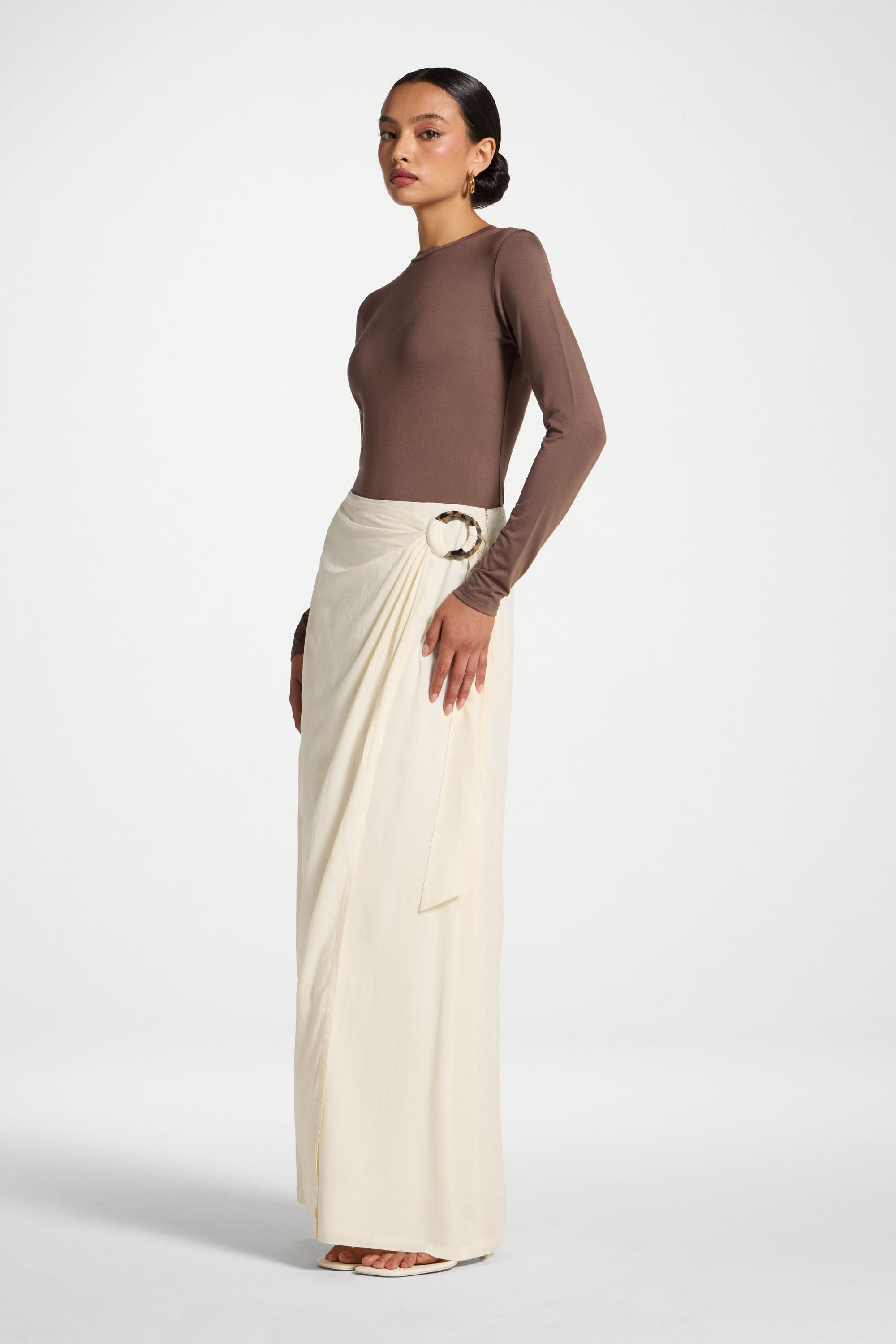 Wrap Hoop Skirt - Off White Abayas Veiled