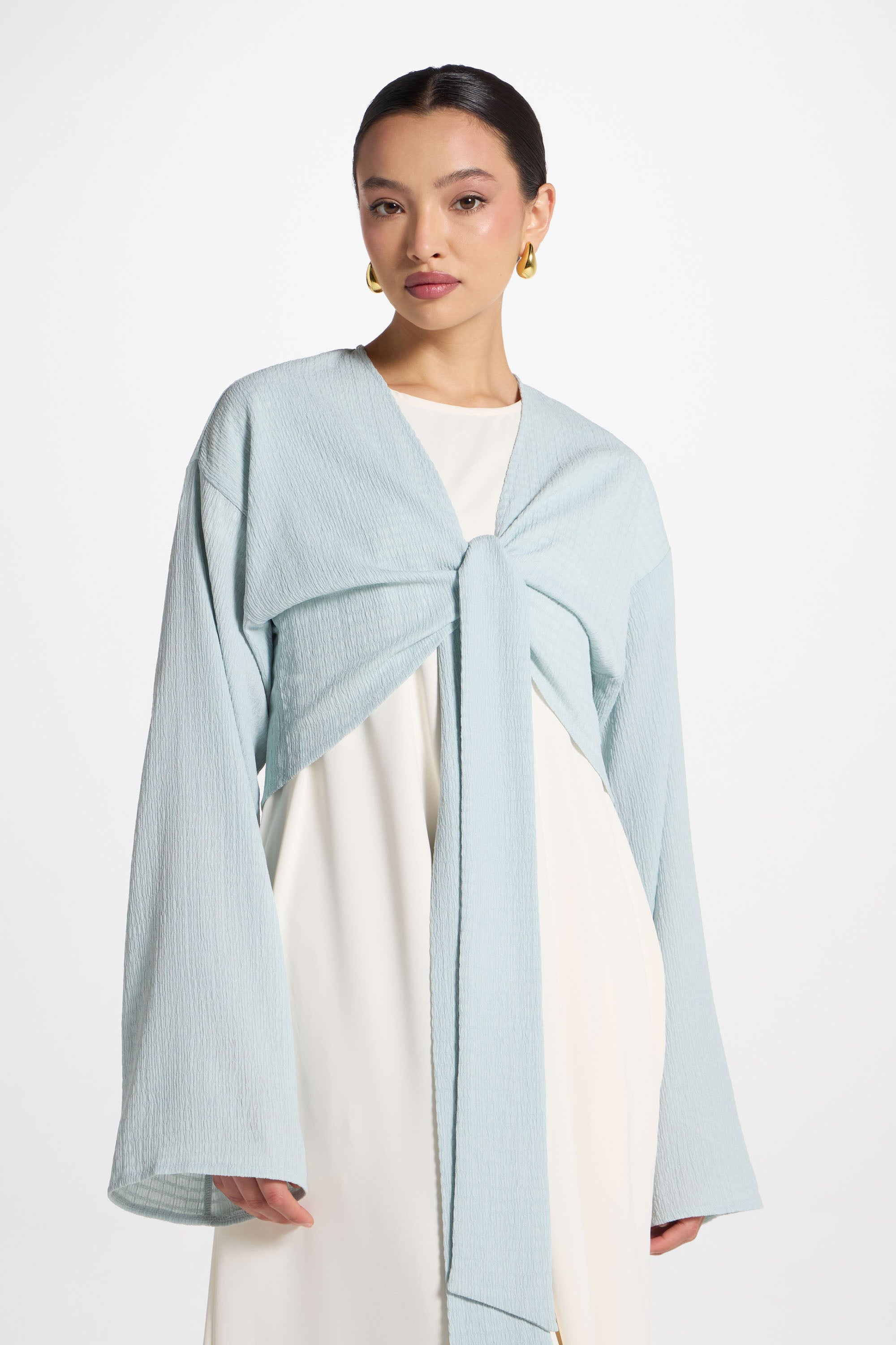 Wrap Tie Cardigan Top - Blue Sky Abayas Veiled