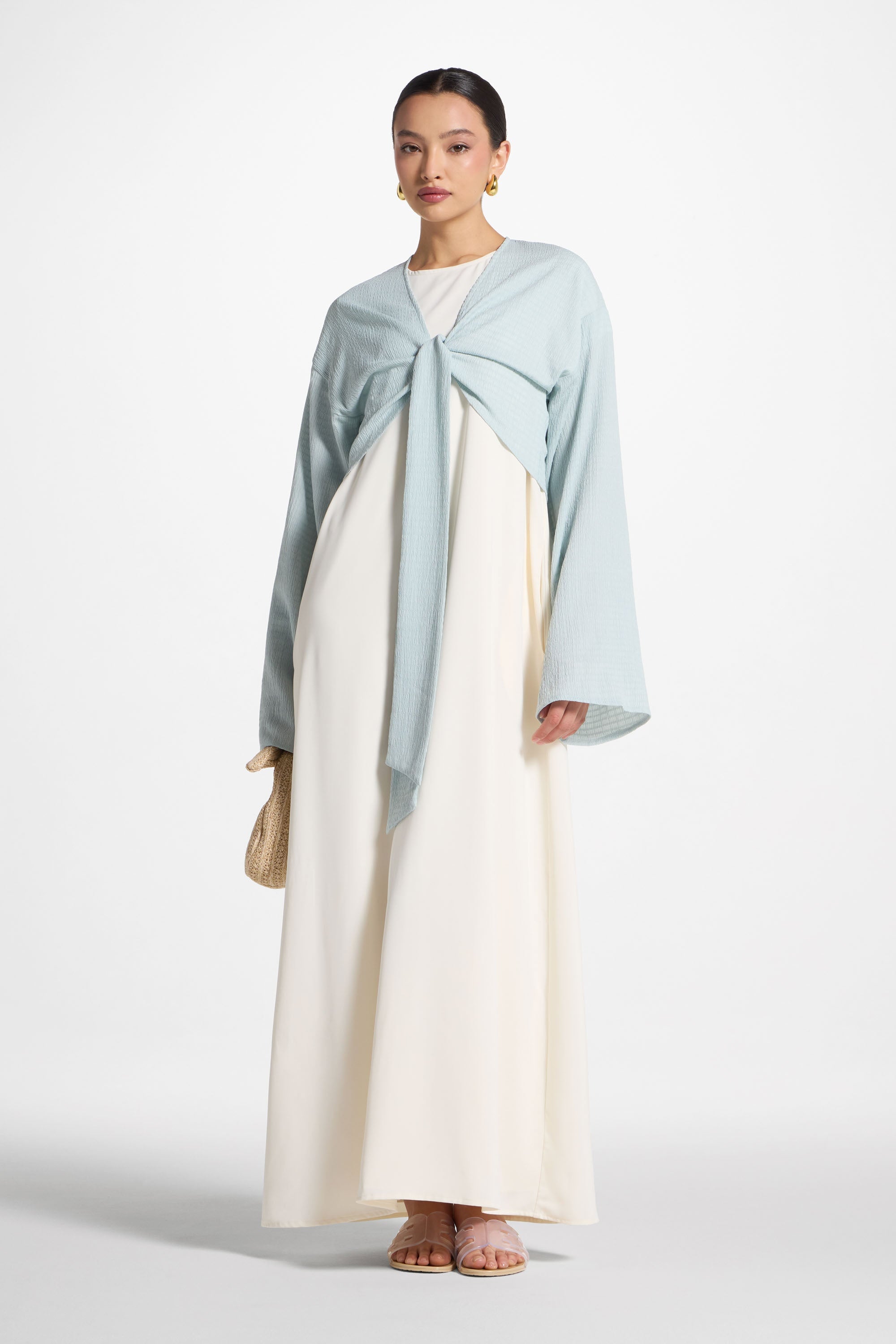 Wrap Tie Cardigan Top - Blue Sky Abayas Veiled