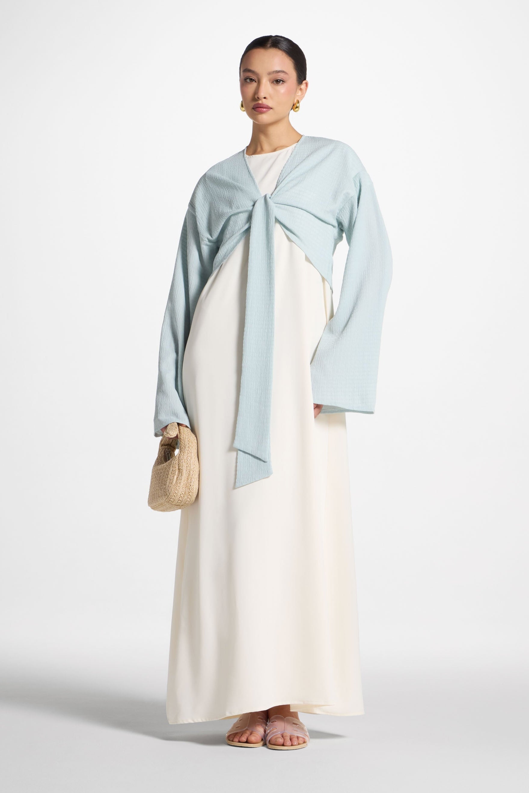 Wrap Tie Cardigan Top - Blue Sky Abayas Veiled