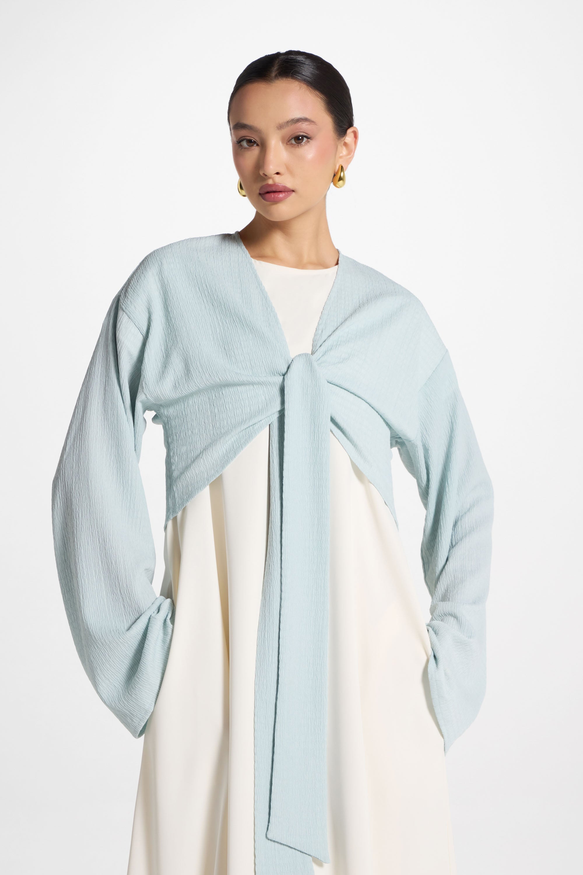 Wrap Tie Cardigan Top - Blue Sky Abayas Veiled