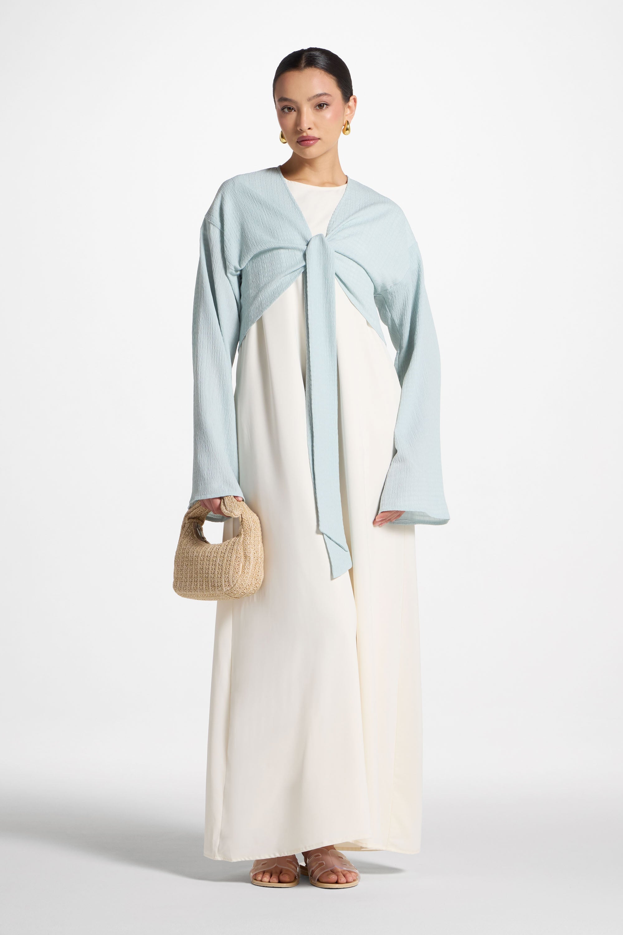 Wrap Tie Cardigan Top - Blue Sky Abayas Veiled
