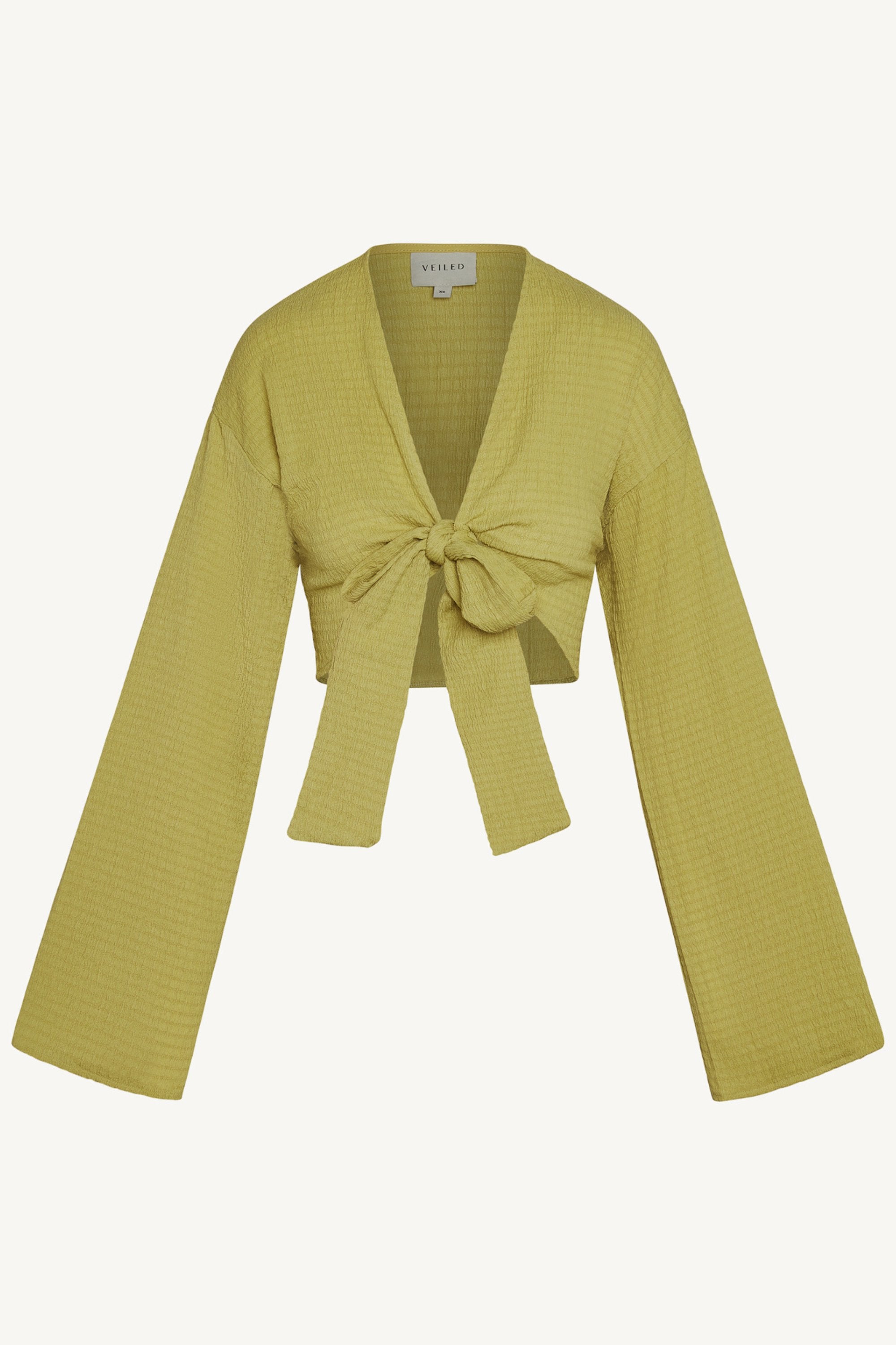 Wrap Tie Cardigan Top - Citron Abayas Veiled