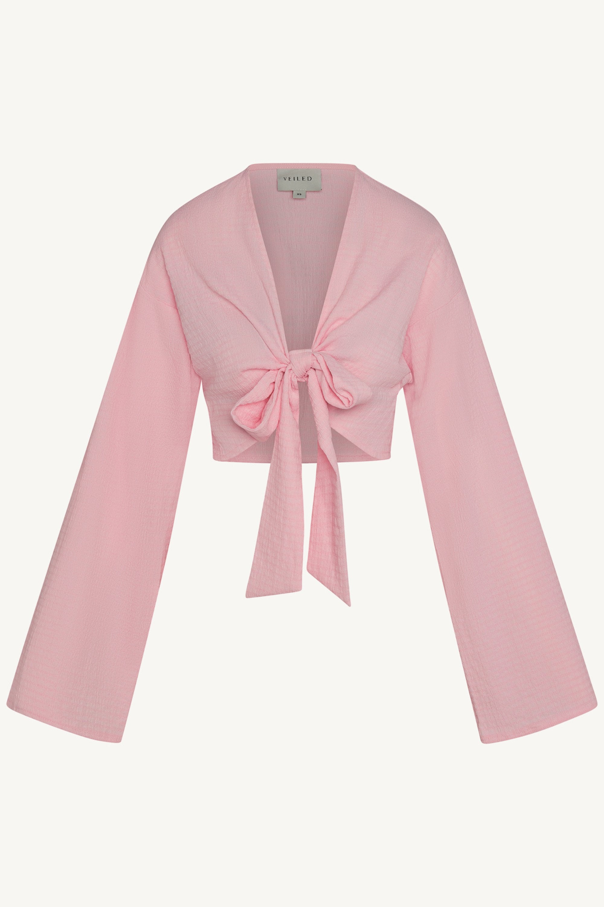 Wrap Tie Cardigan Top - Pastel Pink Abayas Veiled