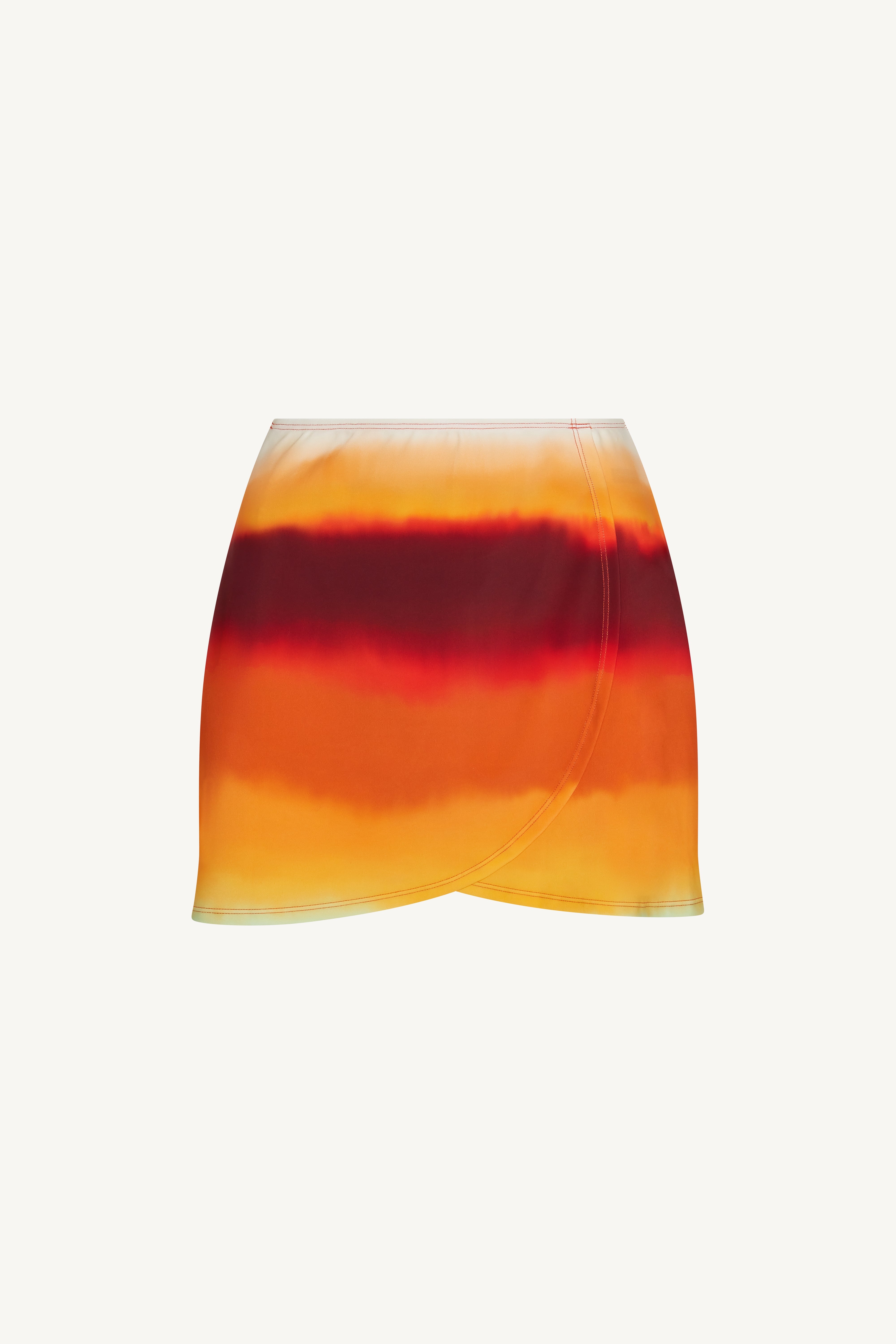 Wrap Two Piece Swimsuit & Skirt Set - Sunset Ombre Swim Veiled
