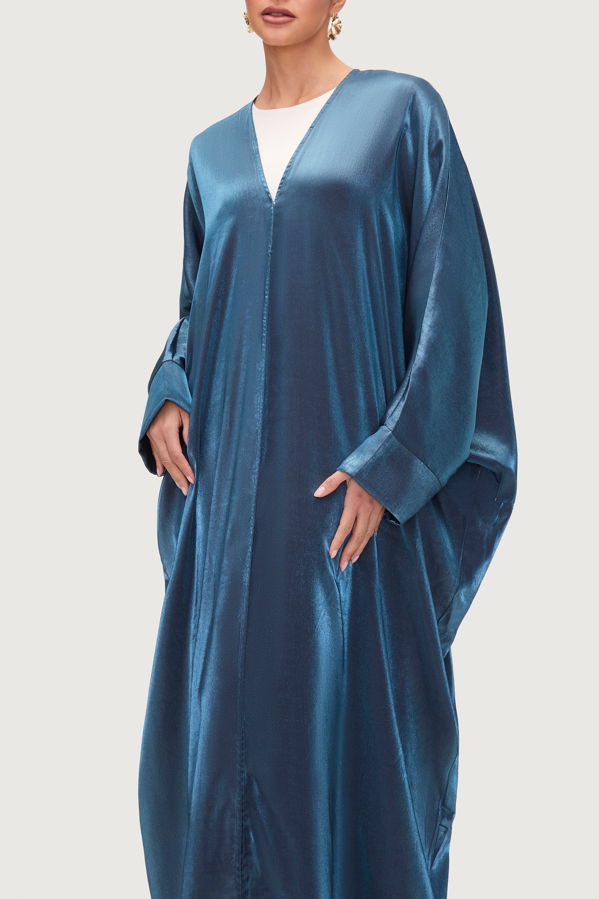 Zara Satin Open Abaya - Layl Abayas Veiled
