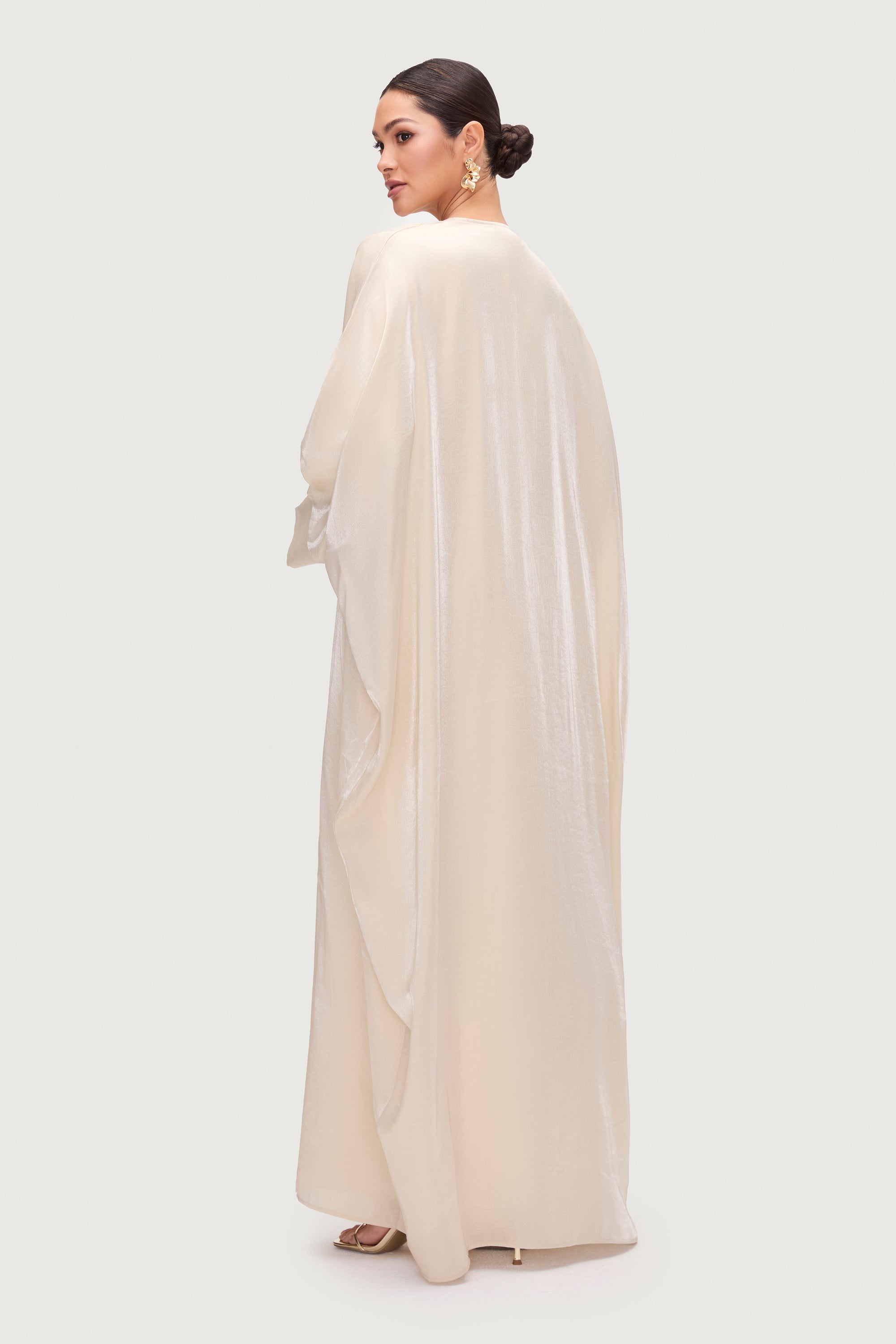 Zara Satin Open Abaya - Moonlight Abayas Veiled