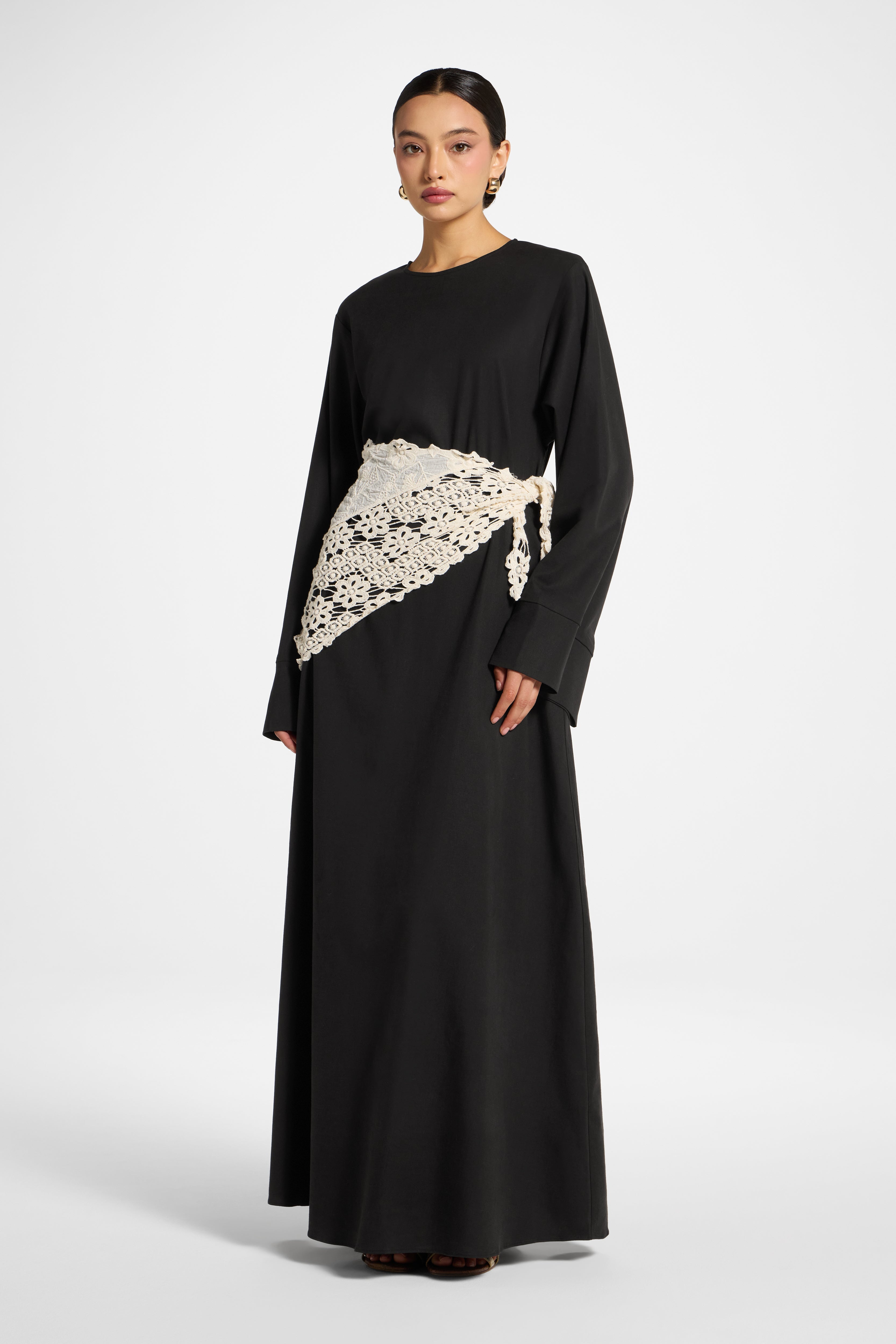 Zeina Maxi Dress - Black Abayas Veiled