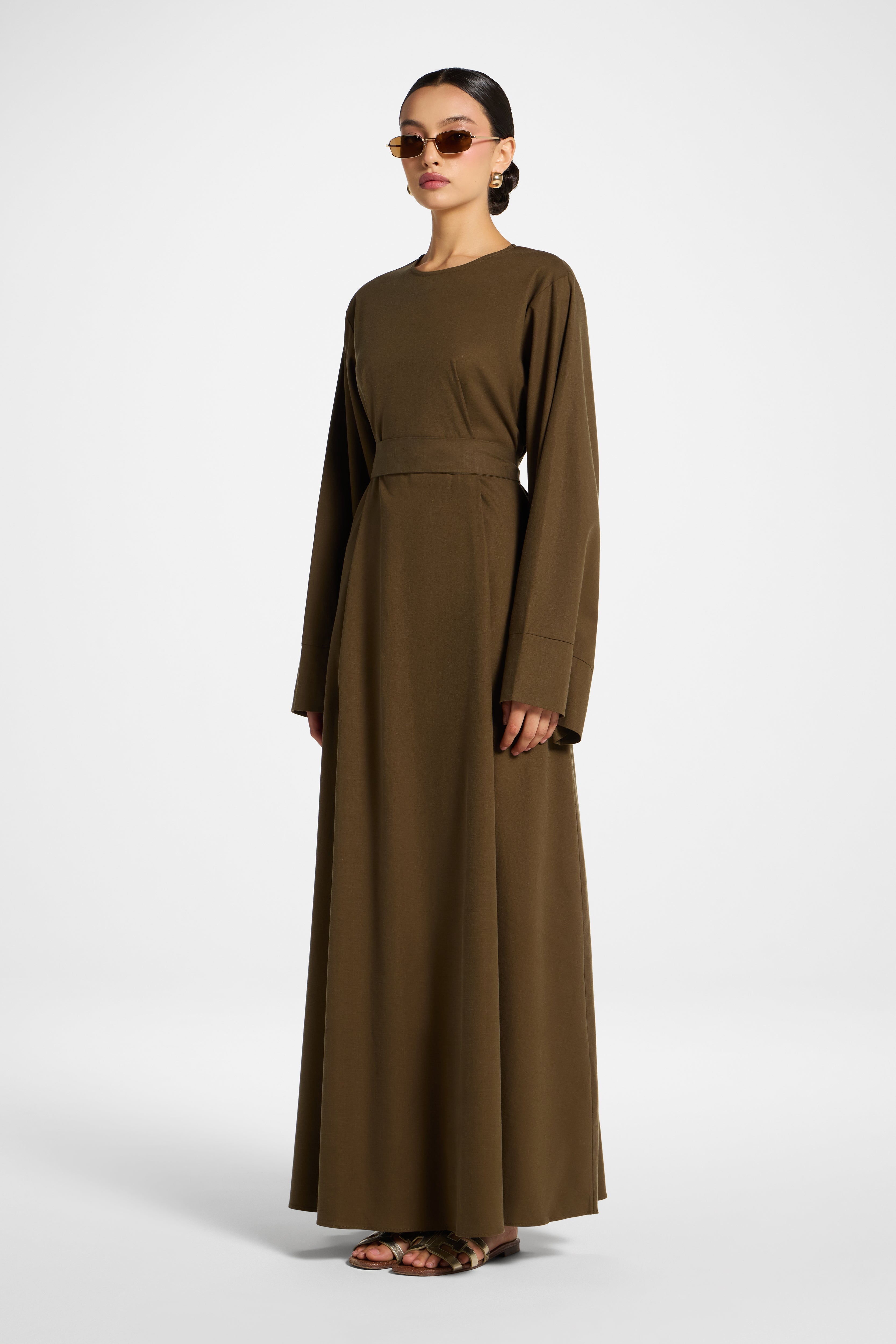 Zeina Maxi Dress - Olive Abayas Veiled