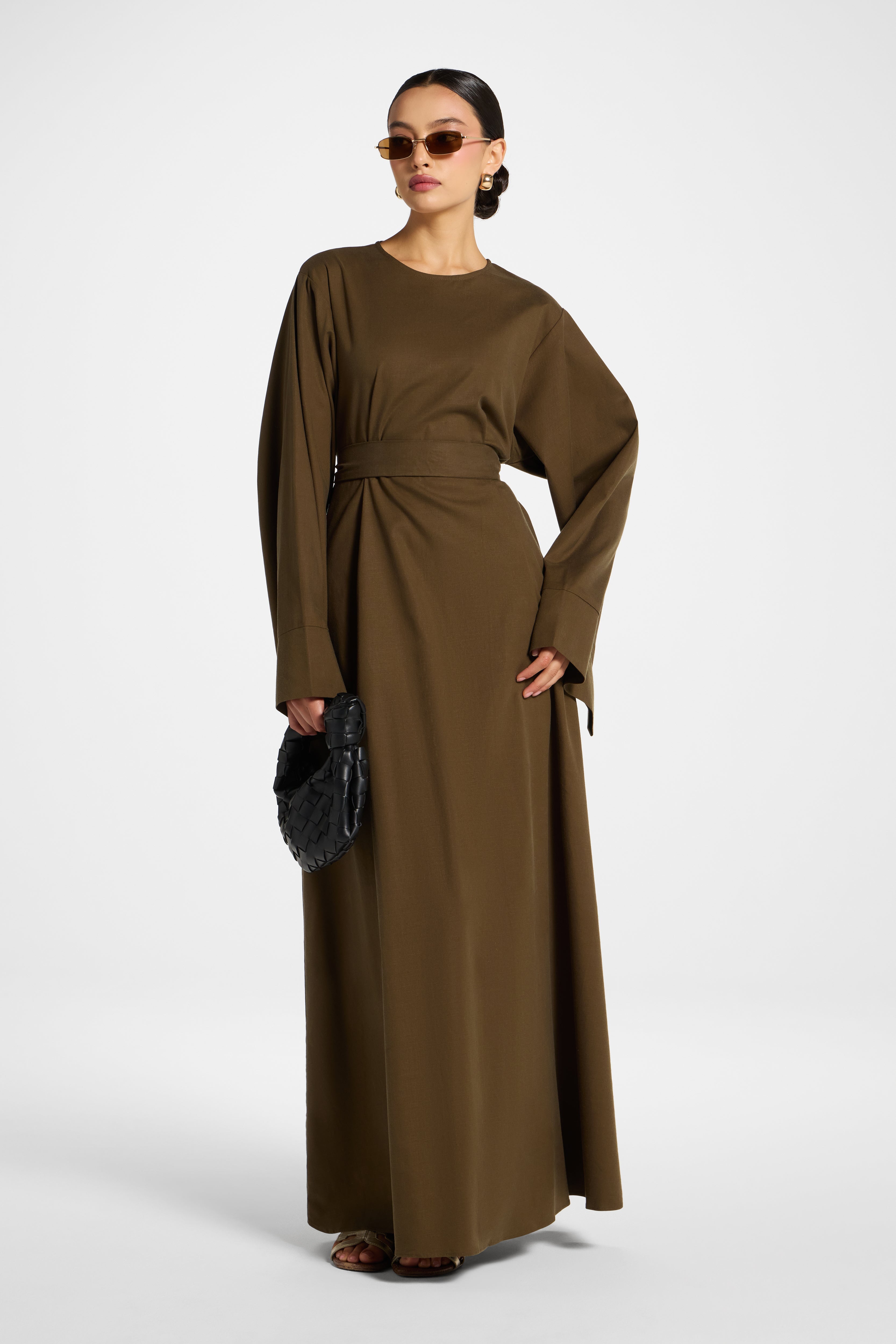 Zeina Maxi Dress - Olive Abayas Veiled