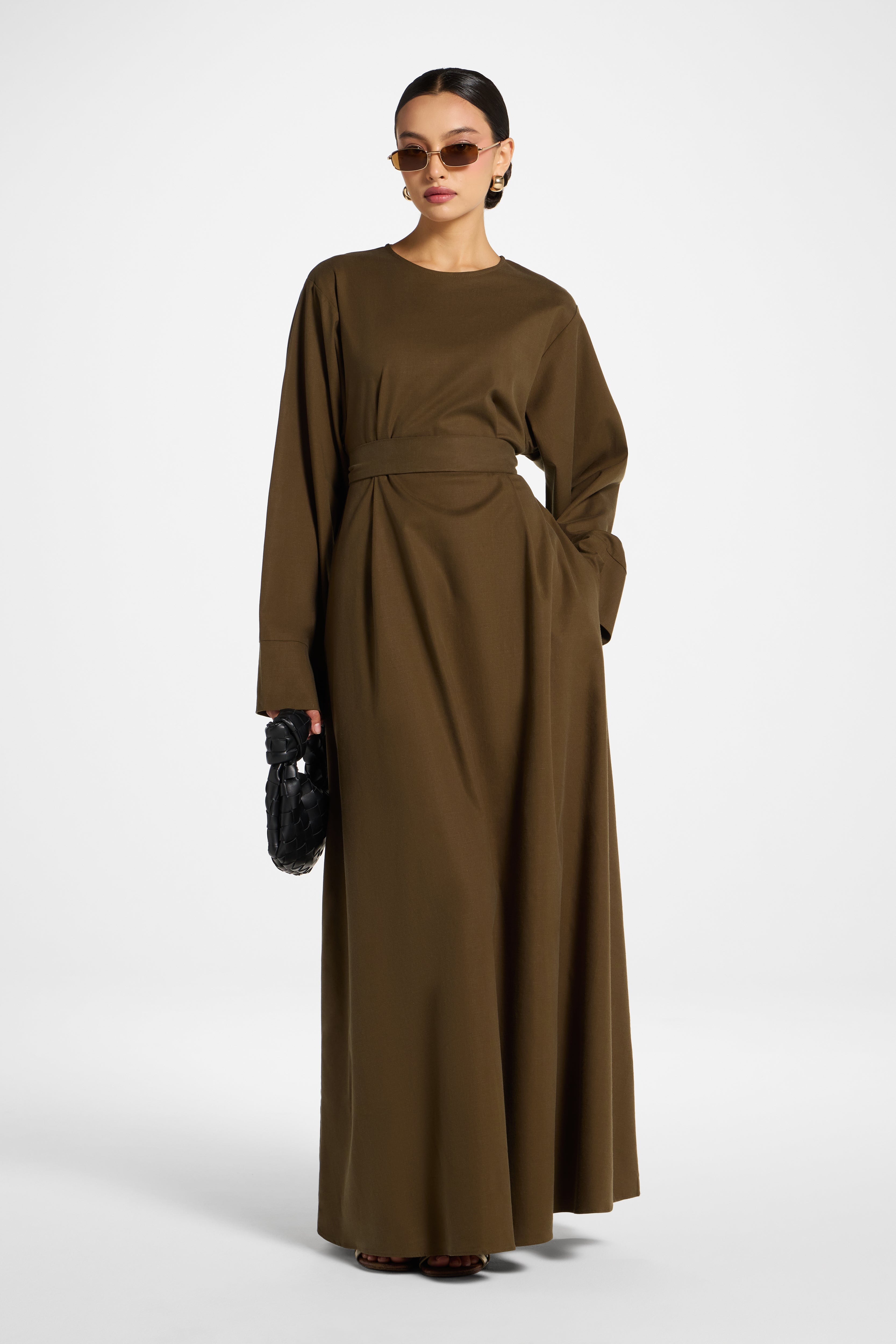 Zeina Maxi Dress - Olive Abayas Veiled