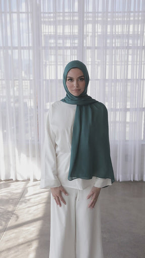 Premium Woven ECOVERO™ Hijab - Dark Teal
