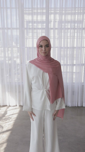 Premium Woven ECOVERO™ Hijab - Rose Peach