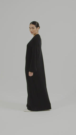 Sleeveless Knit Maxi Dress - Black