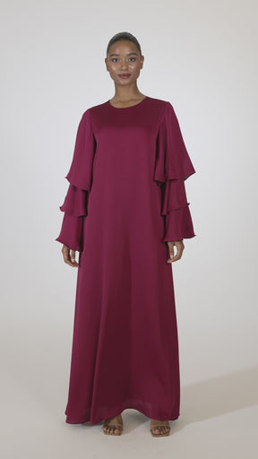 Celia Ruffle Sleeve Maxi Dress - Pomegranate